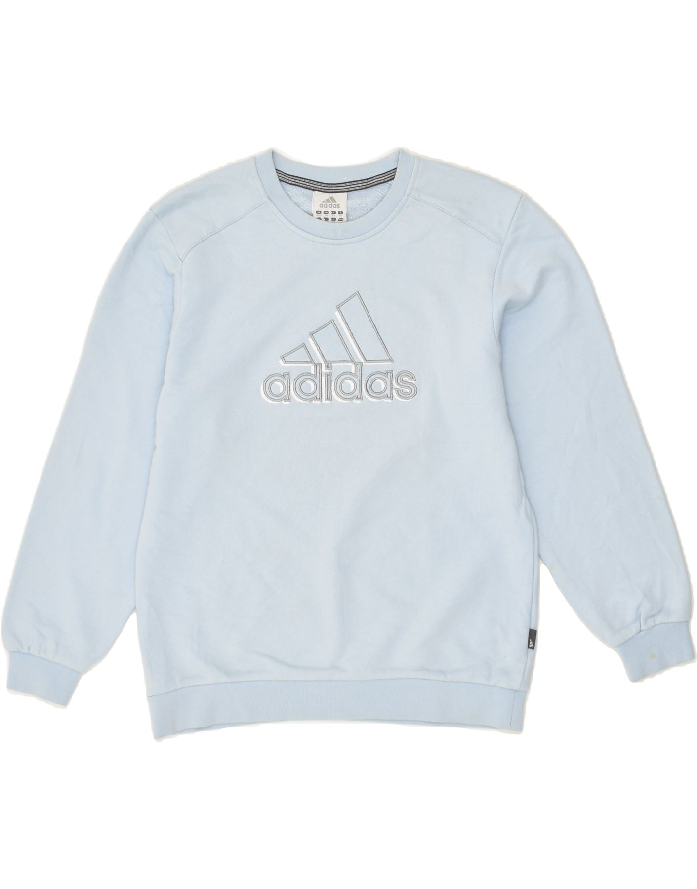 ADIDAS Boys Graphic Sweatshirt Jumper 11-12 Years Blue Cotton