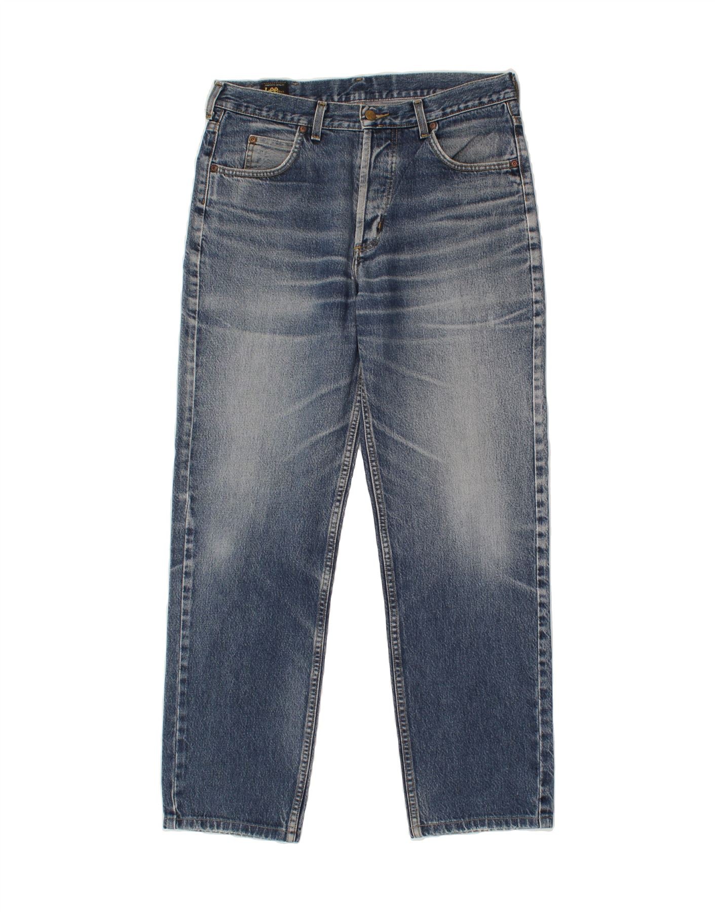 image of LEE Mens Tapered Jeans W34 L30 Blue