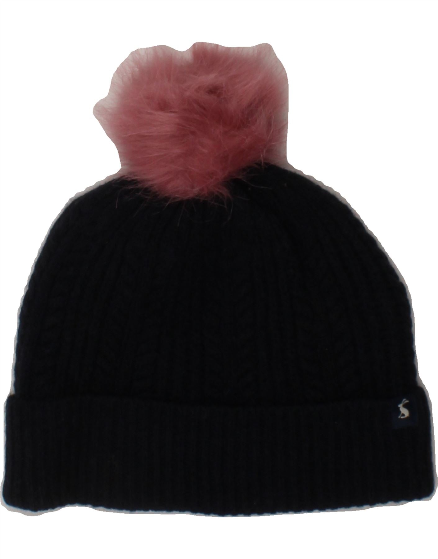 image of JOULES Womens Knit Bobble Hat One Size Navy Blue Wool