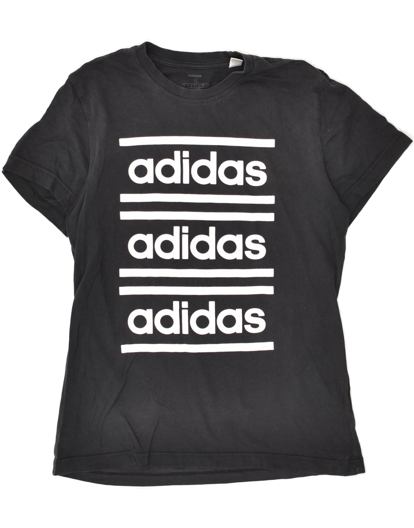 image of ADIDAS Mens Graphic T-Shirt Top Small Black Cotton