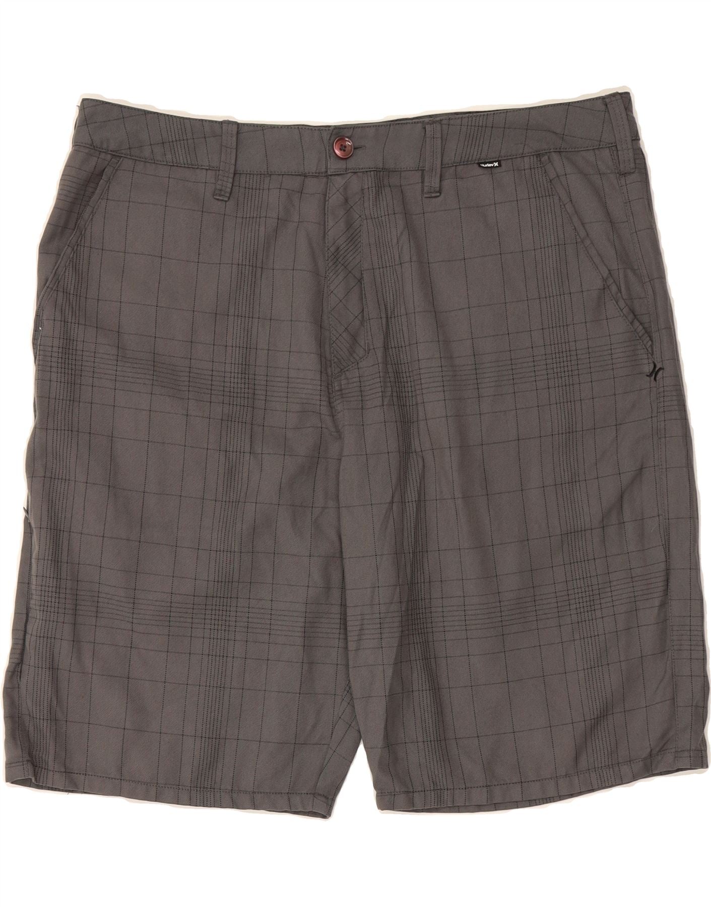 image of HURLEY Mens Chino Shorts W38 XL  Grey Check