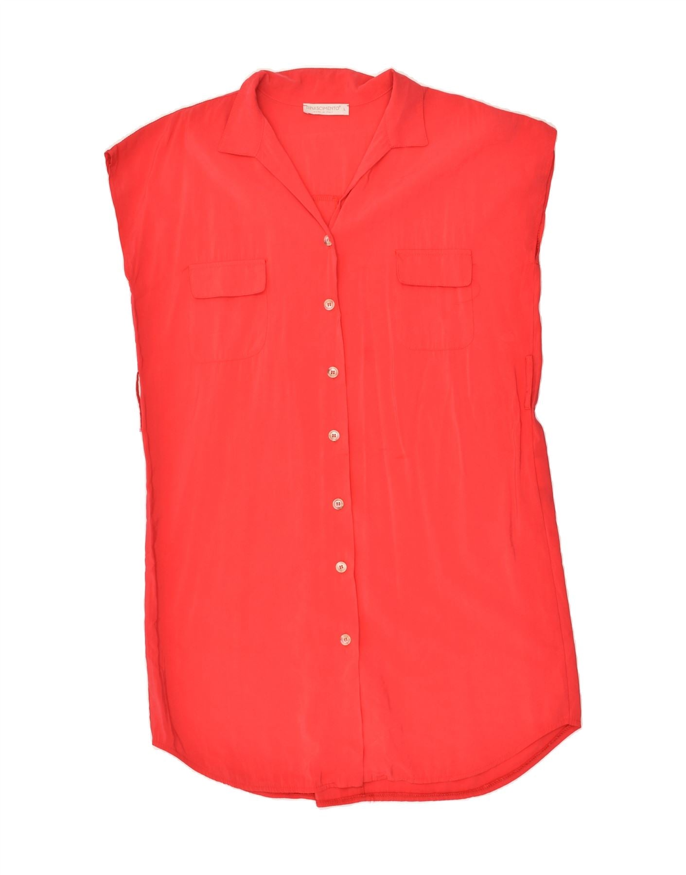 Image of RINASCIMENTO Womens Sleeveless Shirt Blouse UK 14 Large Red Viscose