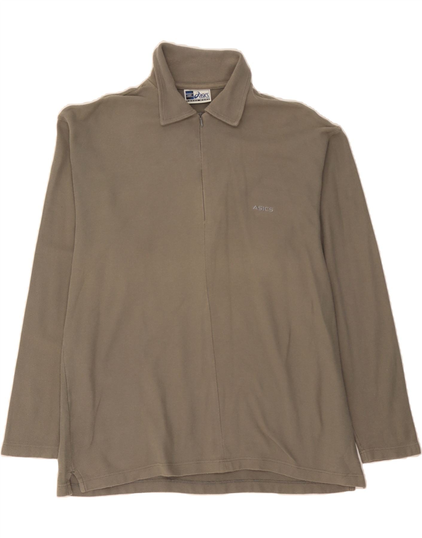 image of ASICS Mens Polo Shirt Large Grey Cotton