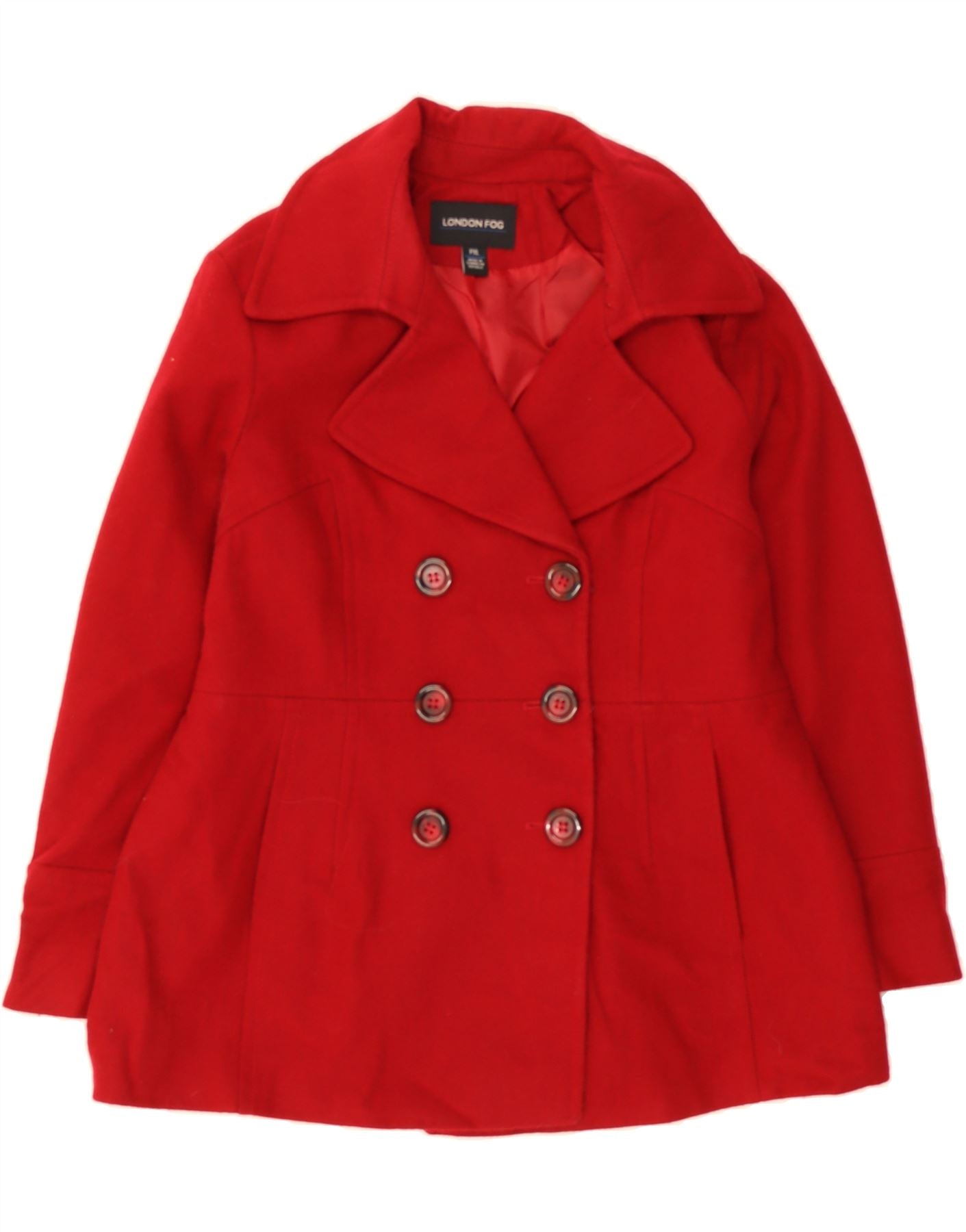 image of LONDON FOG Womens Pea Coat UK 18 XL Red Wool