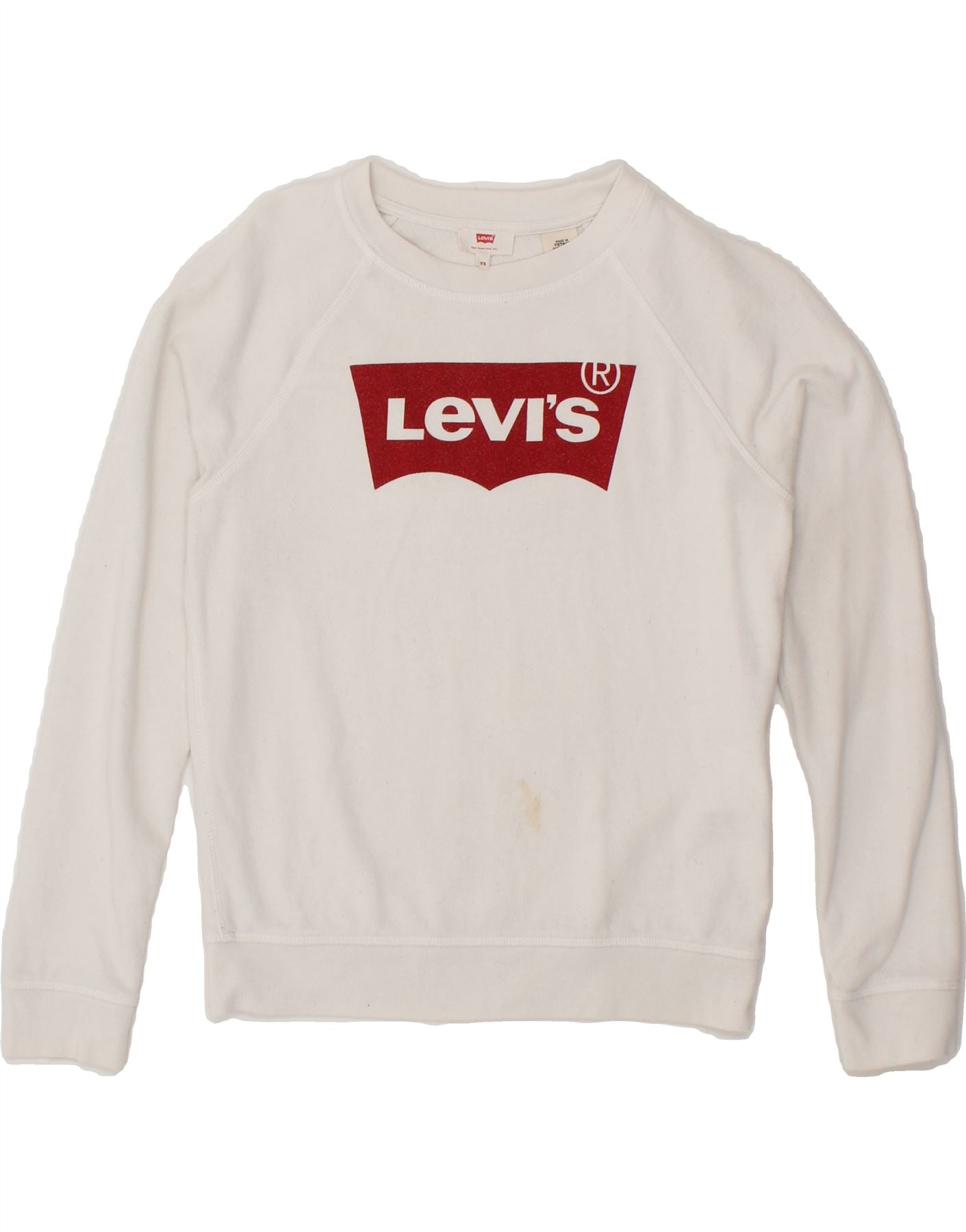 image of LEVI'S Mens Graphic Sweatshirt Jumper XS White Cotton