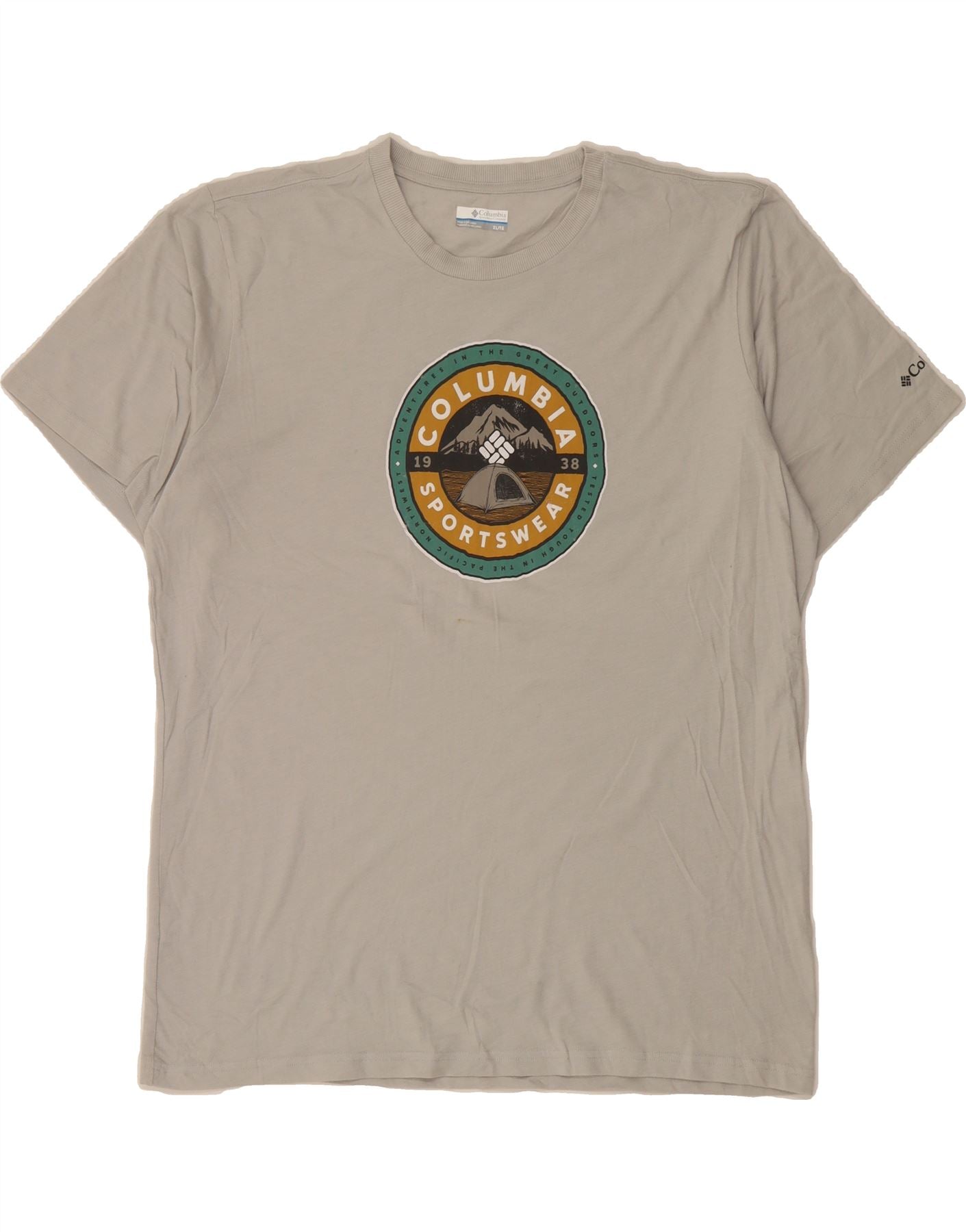 image of COLUMBIA Mens Graphic T-Shirt Top XL Grey