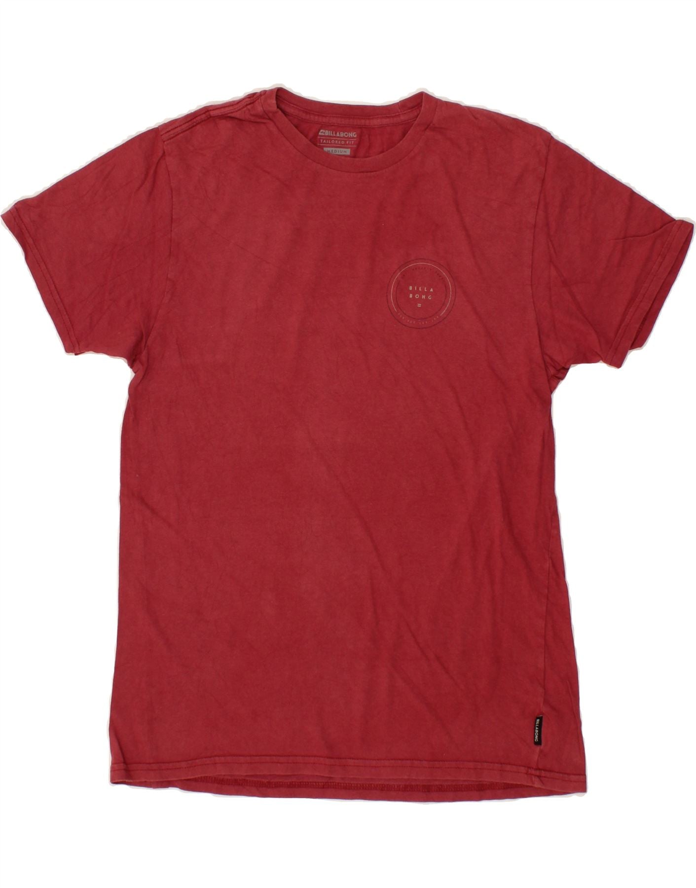 image of BILLABONG Mens Tailored Fit Graphic T-Shirt Top Medium Burgundy Cotton