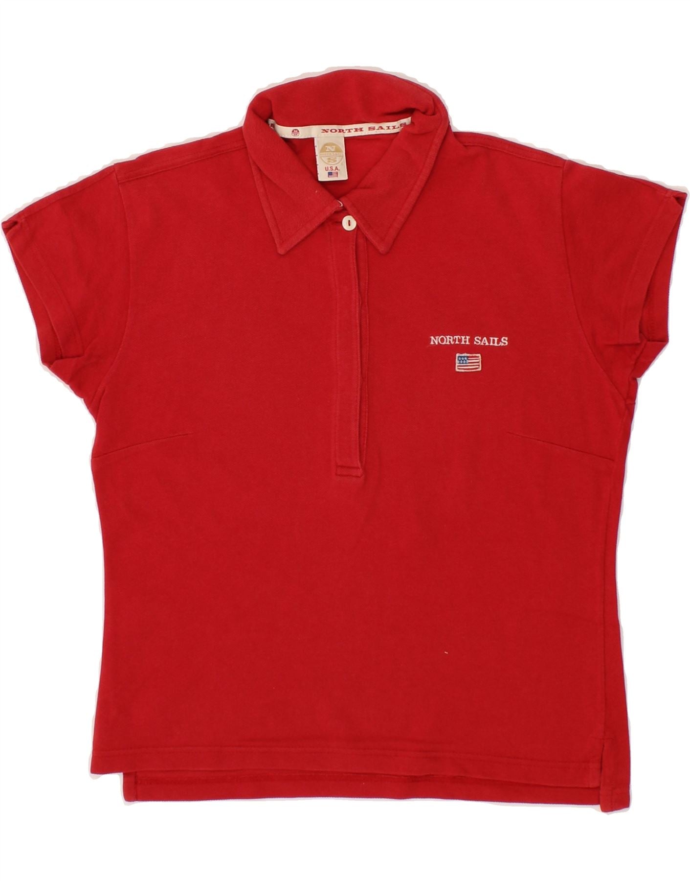 image of NORTH SAILS Womens Polo Shirt UK 10 Small Red Cotton