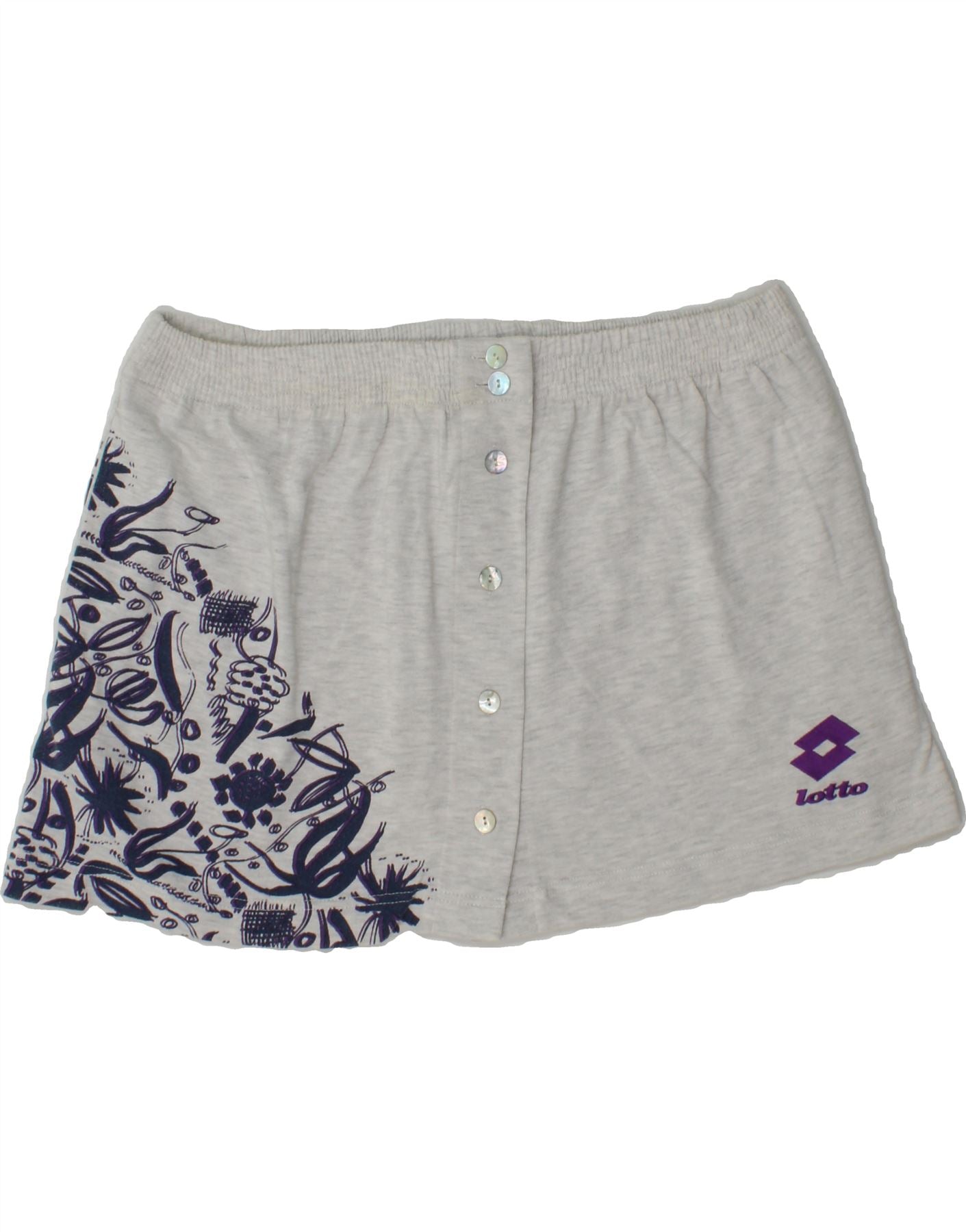 image of LOTTO Womens Abstract Pattern Mini Skirt Large W34 Grey Polyester
