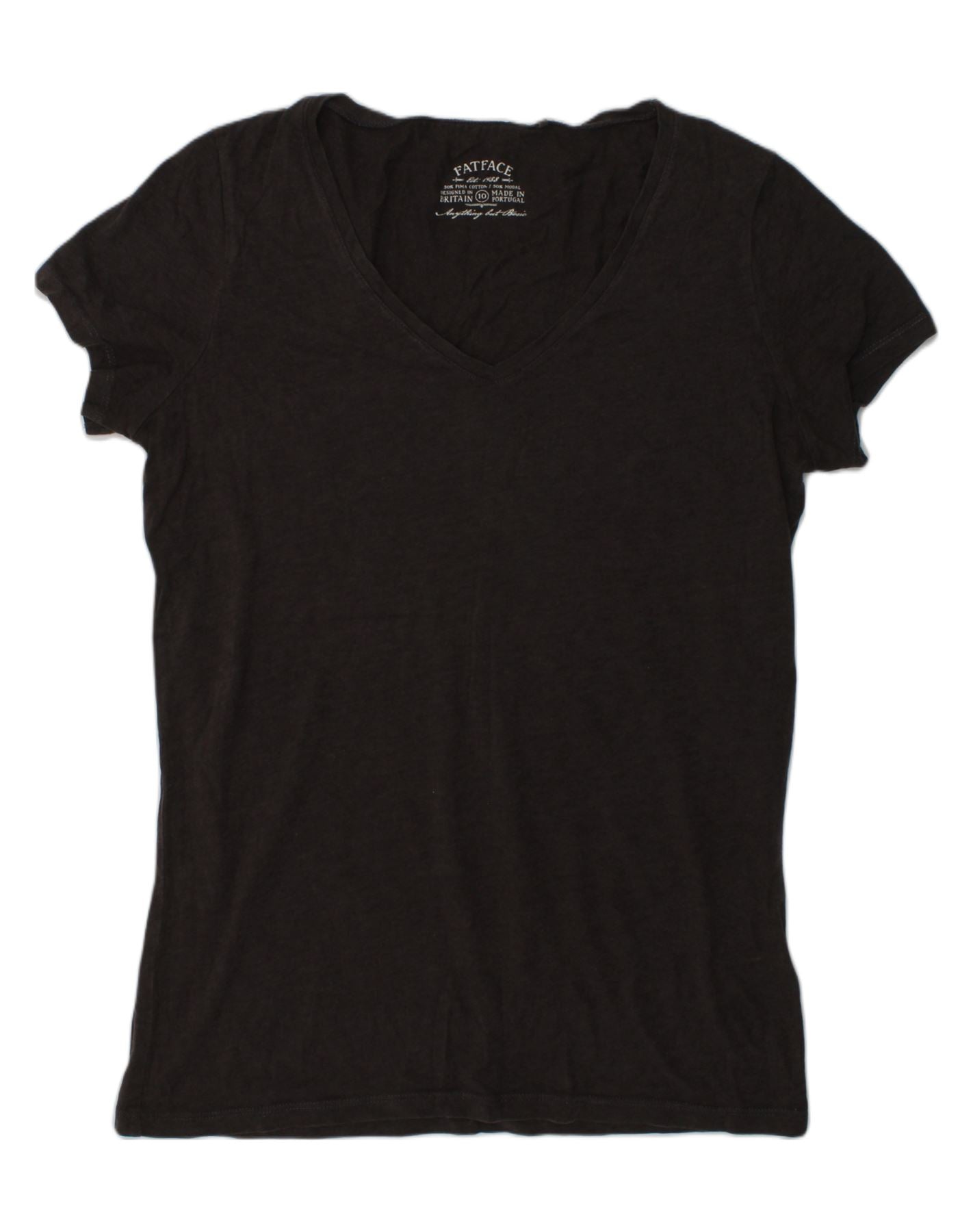 image of FAT FACE Girls T-Shirt Top 9-10 Years Black Cotton