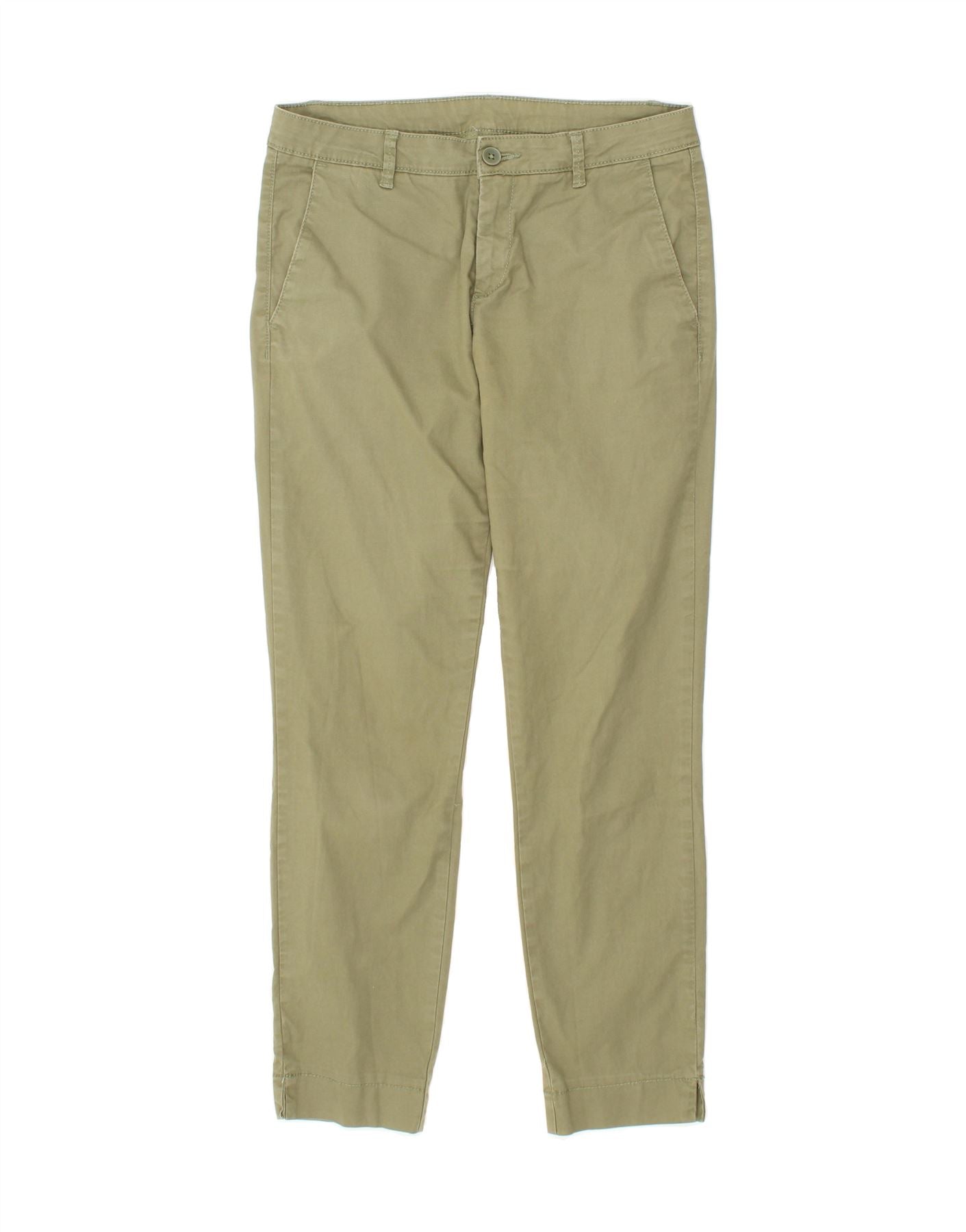 image of BENETTON Womens Slim Chino Trousers W32 L38  Green