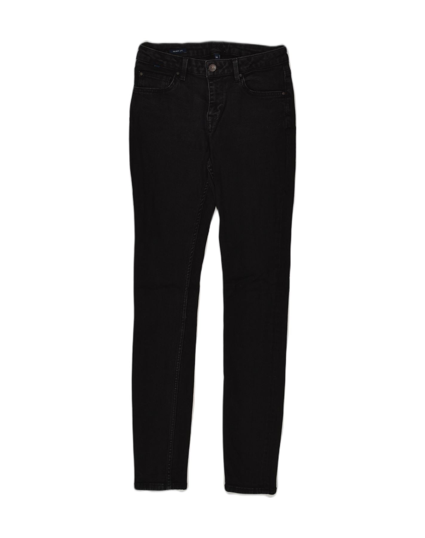image of CREW CLOTHING Girls Skinny Jeans 9-10 Years W26 L31 Black Cotton