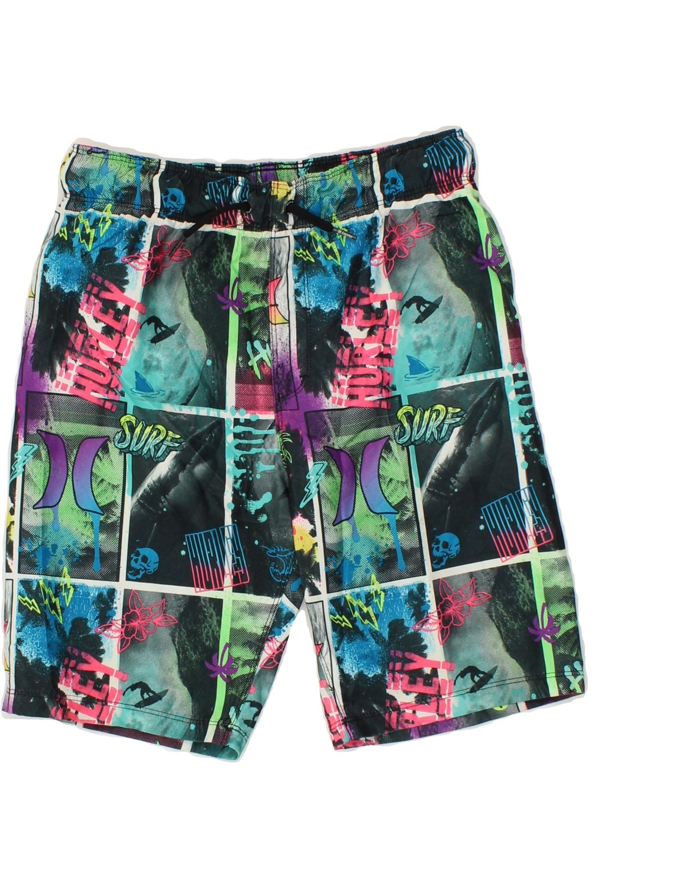 image of HURLEY Boys Graphic Swimming Shorts 10-11 Years Medium Multicoloured