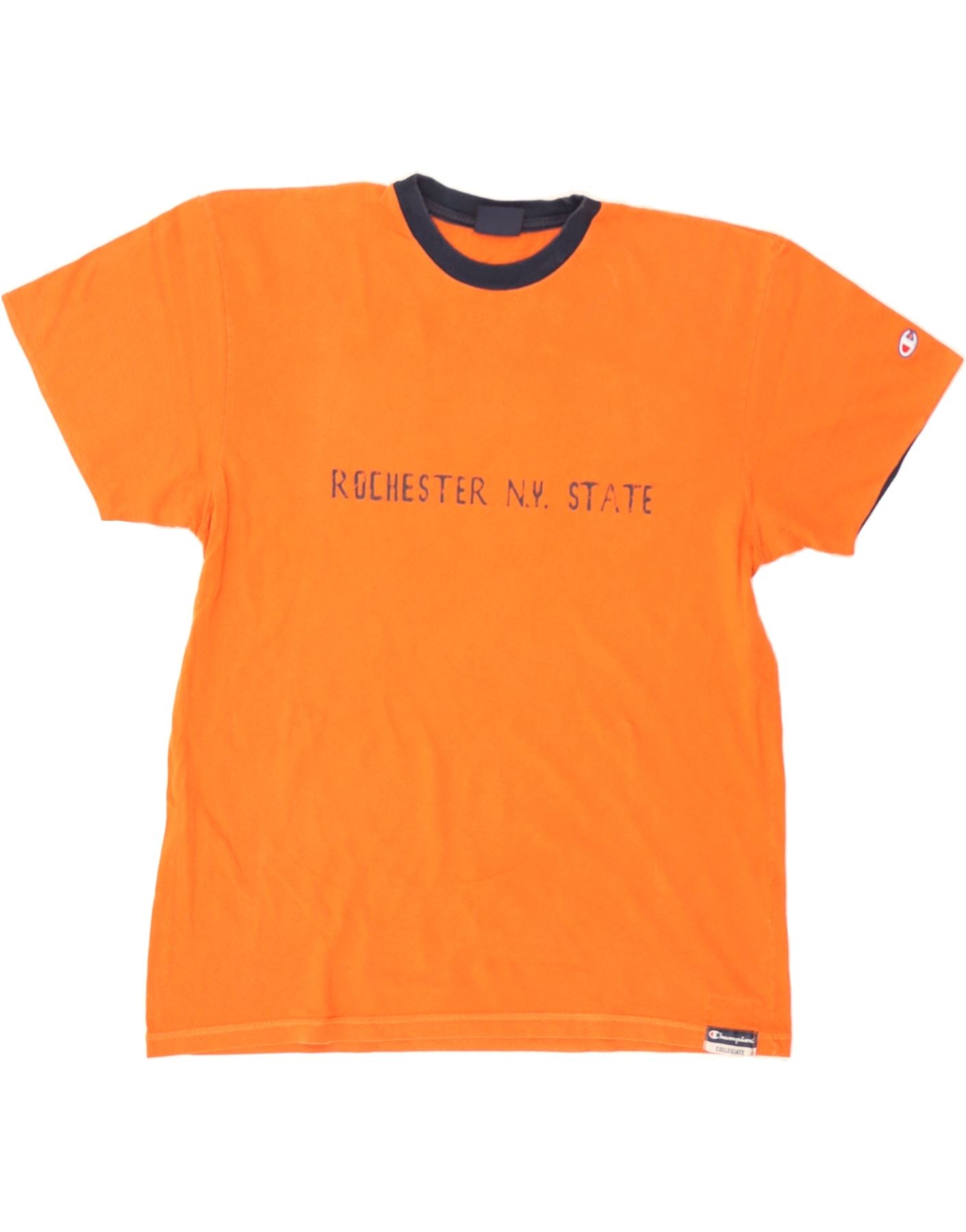 image of CHAMPION Mens Graphic T-Shirt Top 2XL Orange Cotton