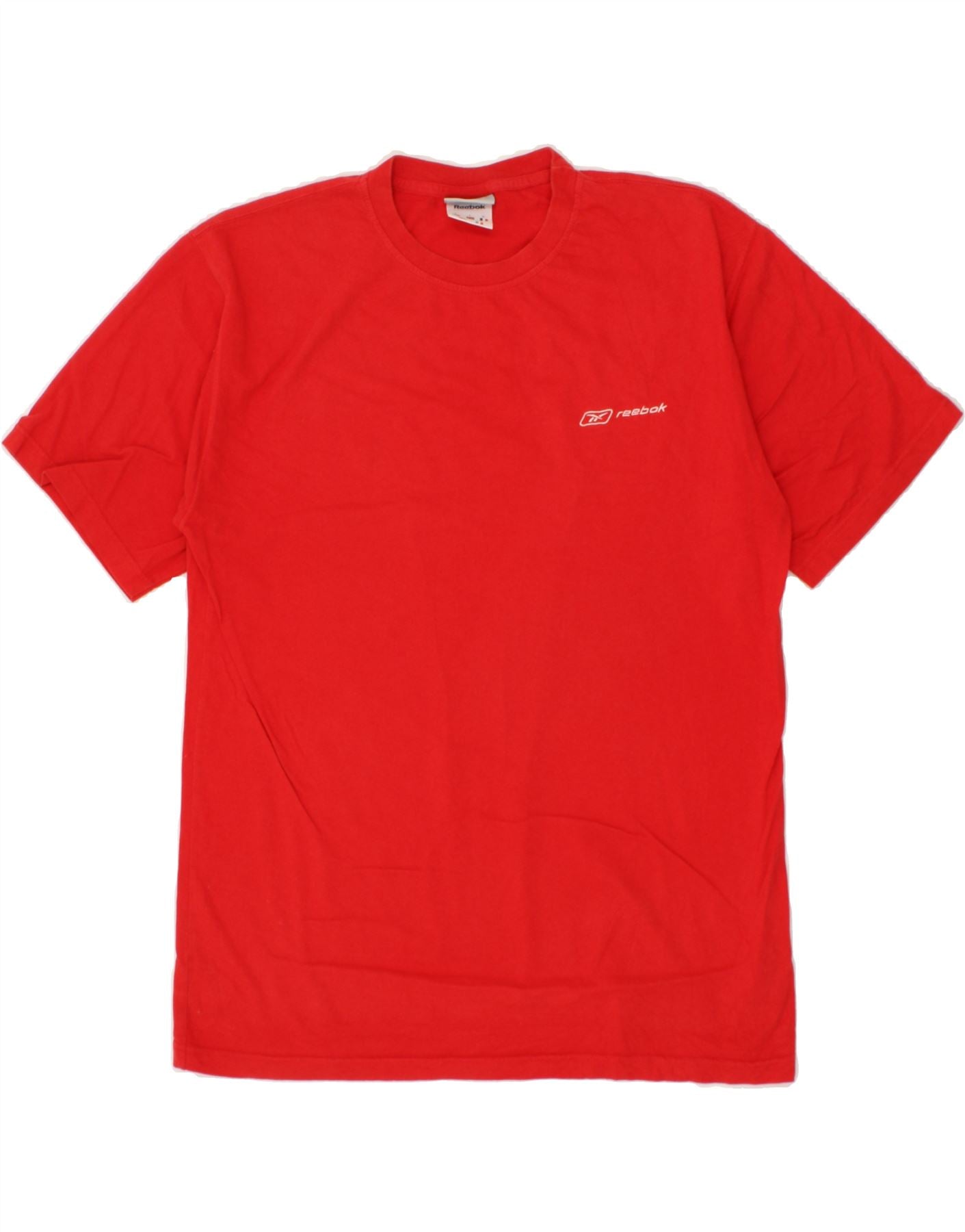 Image of REEBOK Mens T-Shirt Top Large Red Cotton