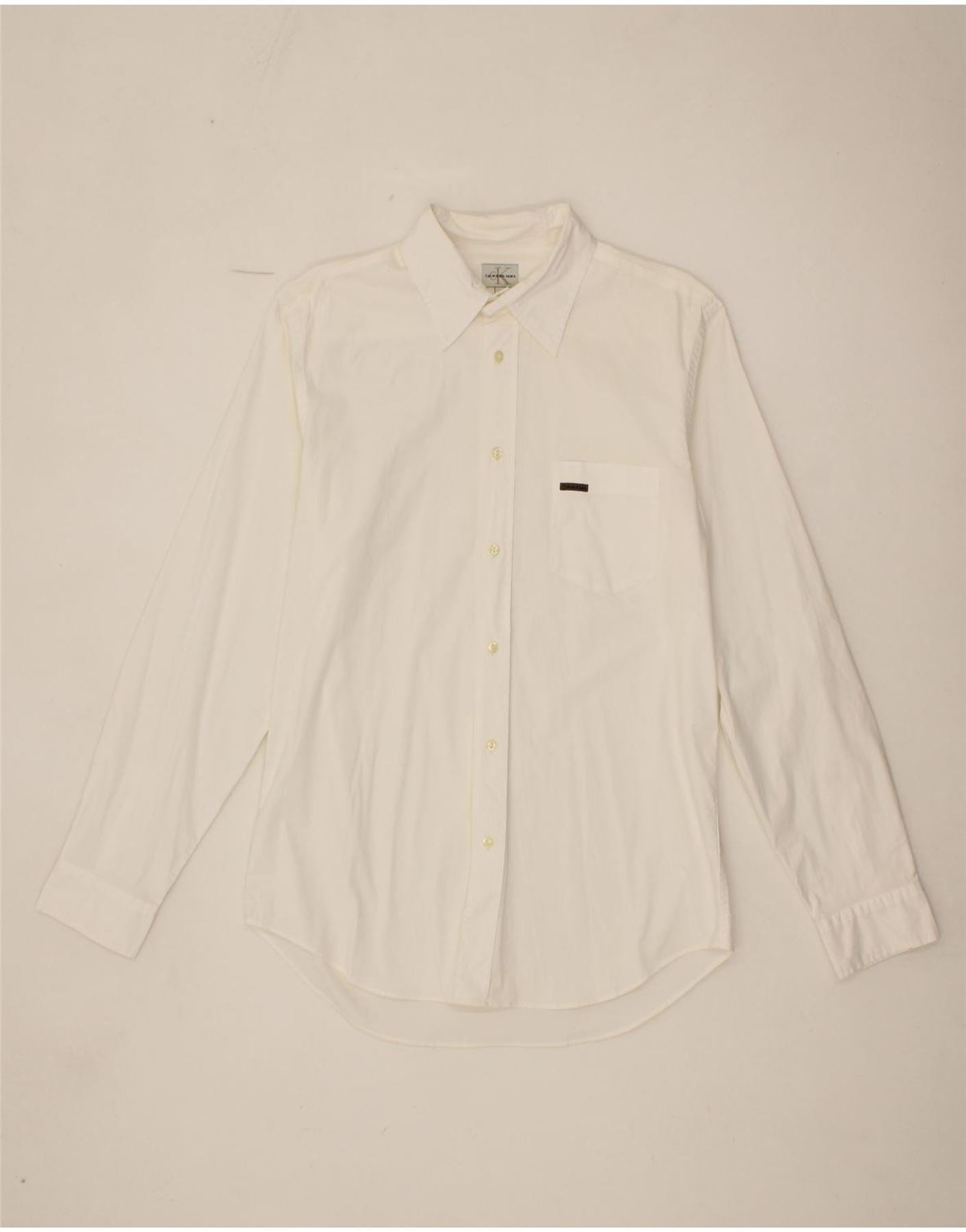 image of CALVIN KLEIN JEANS Mens Shirt XL White Cotton