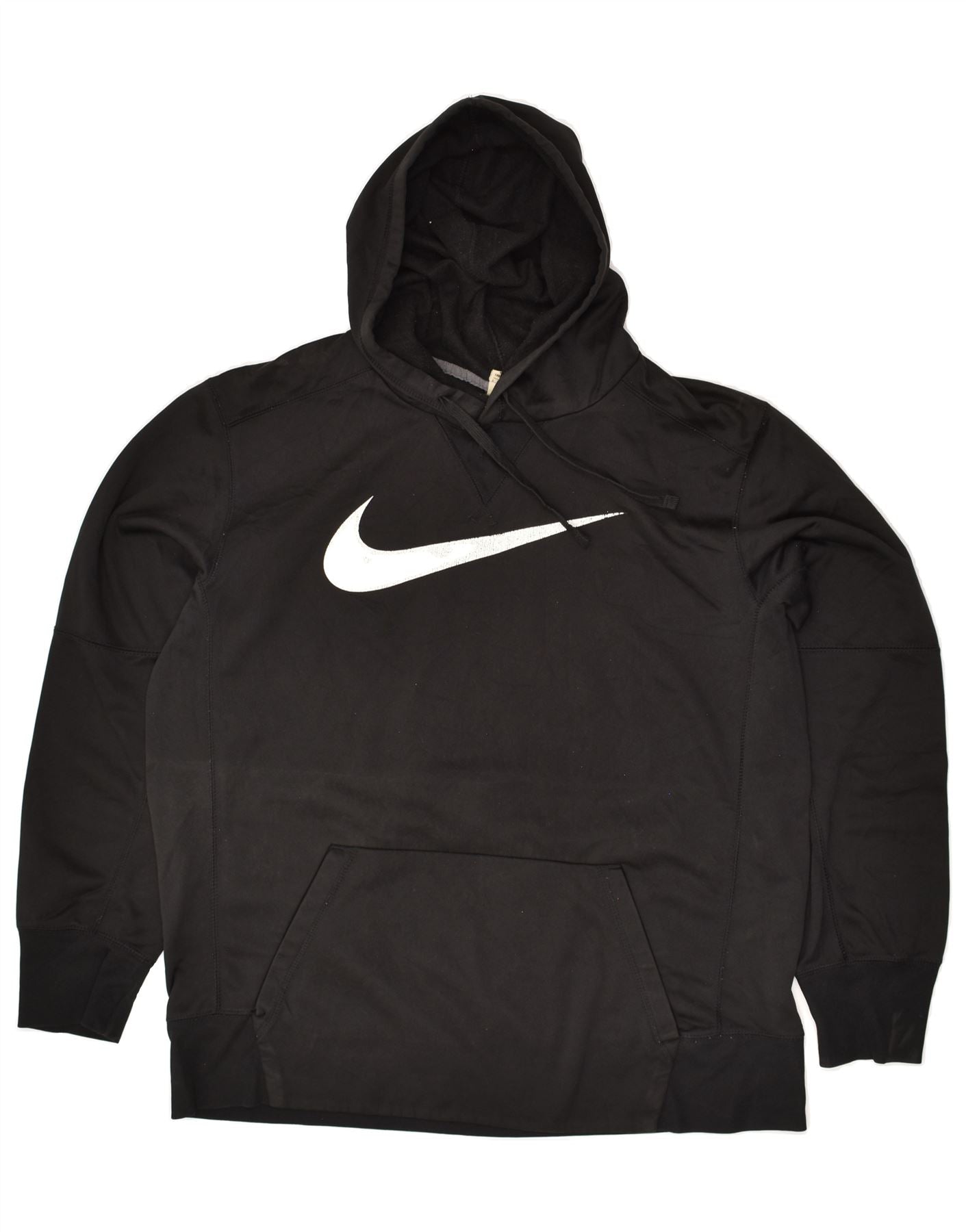 Image of NIKE Mens Therma-Fit Hoodie Jumper Large Black Polyester