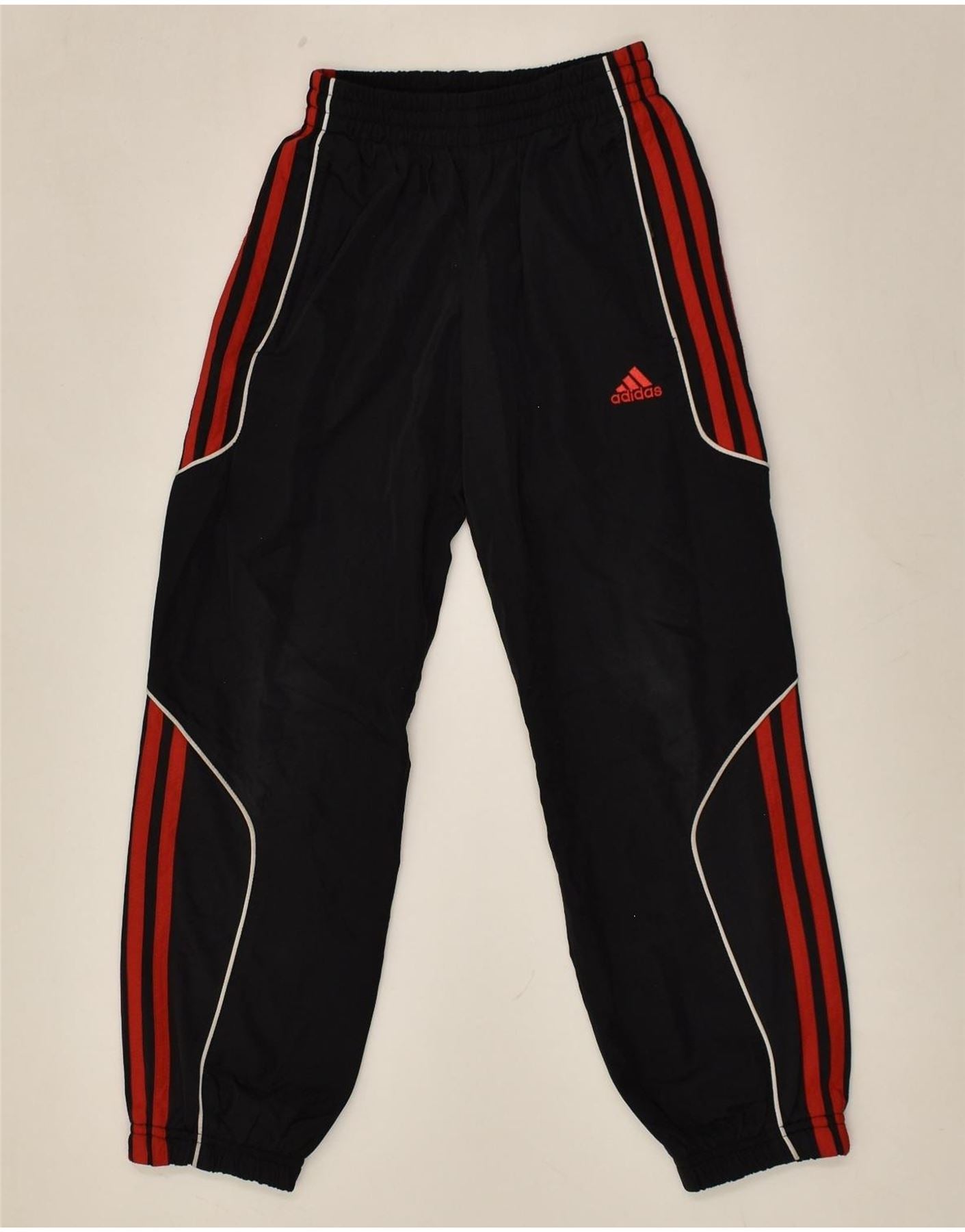 image of ADIDAS Boys Tracksuit Trousers Joggers 7-8 Years Black Striped Polyester