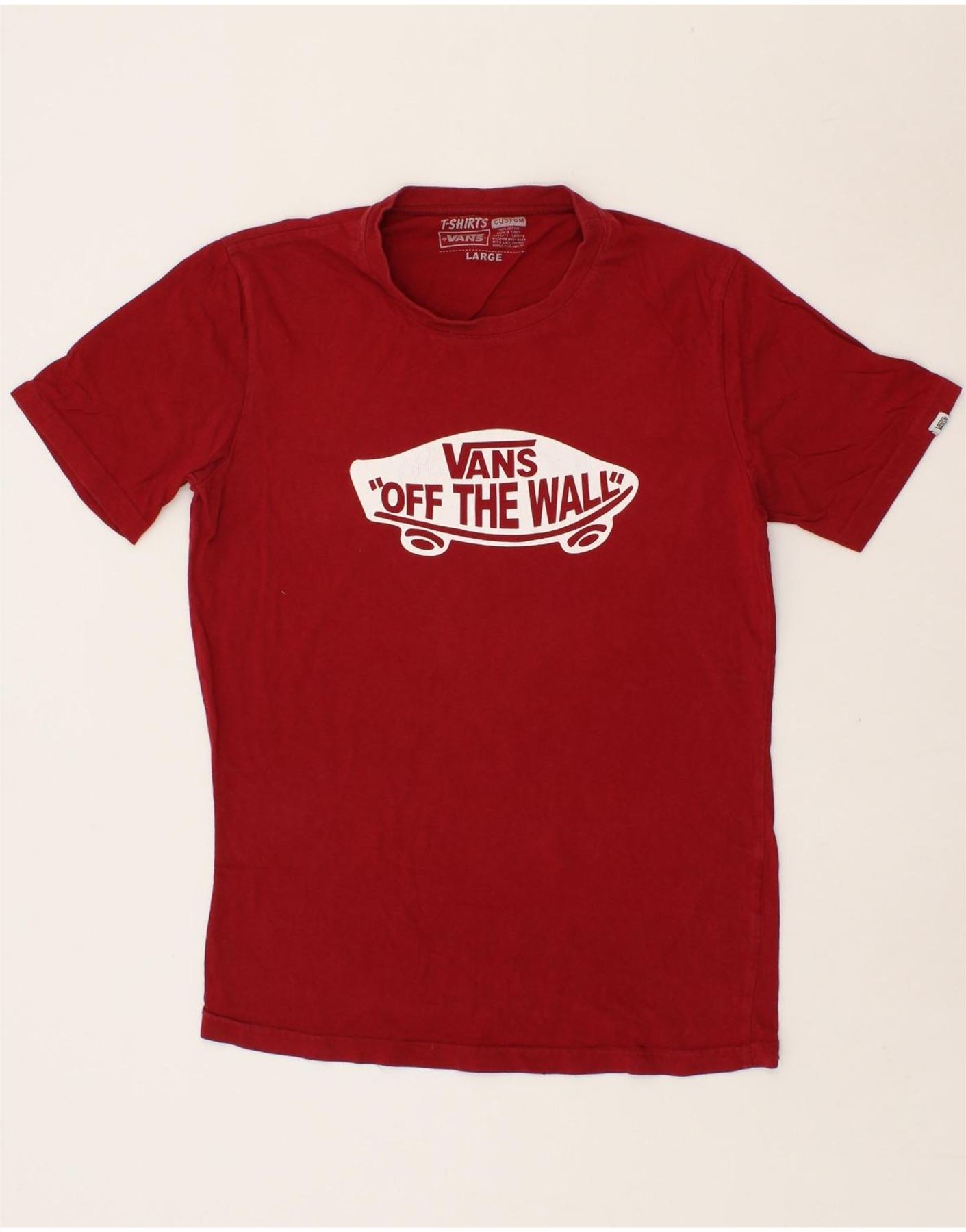 image of VANS Mens Graphic T-Shirt Top Large Red Cotton