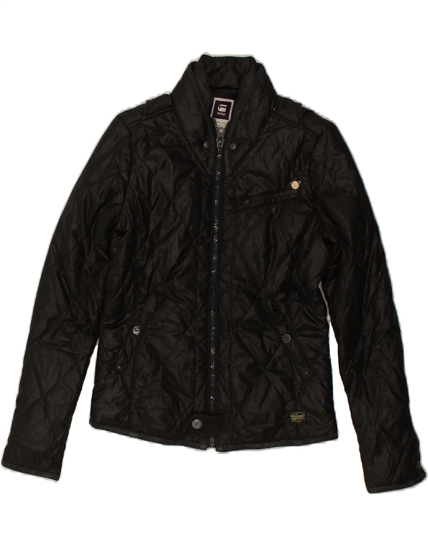 image of G-STAR Womens Quilted Jacket UK 10 Small Black Polyester