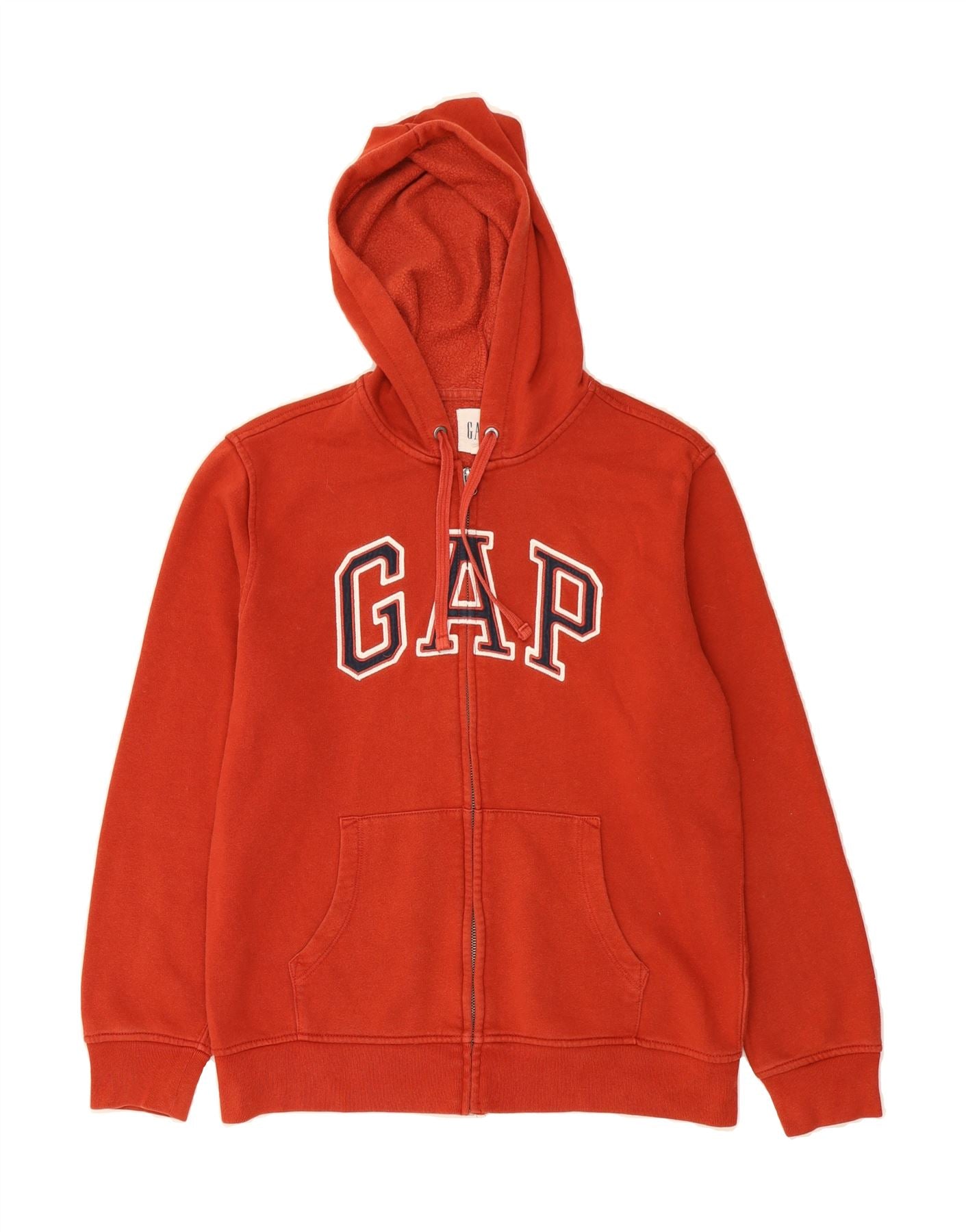 image of GAP Mens Graphic Zip Hoodie Sweater Small Red Cotton