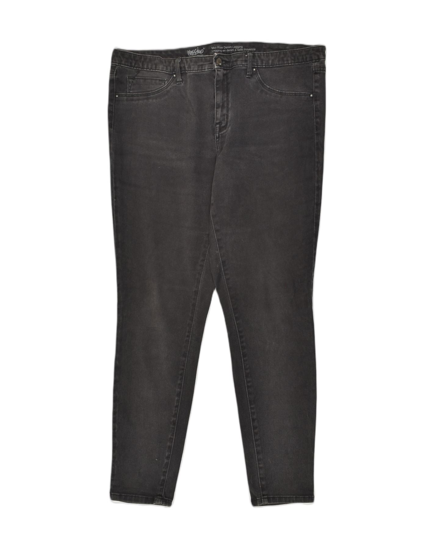 image of MOSSIMO Womens Mid Rise Legging Slim Jeans W38 L29 Black Cotton