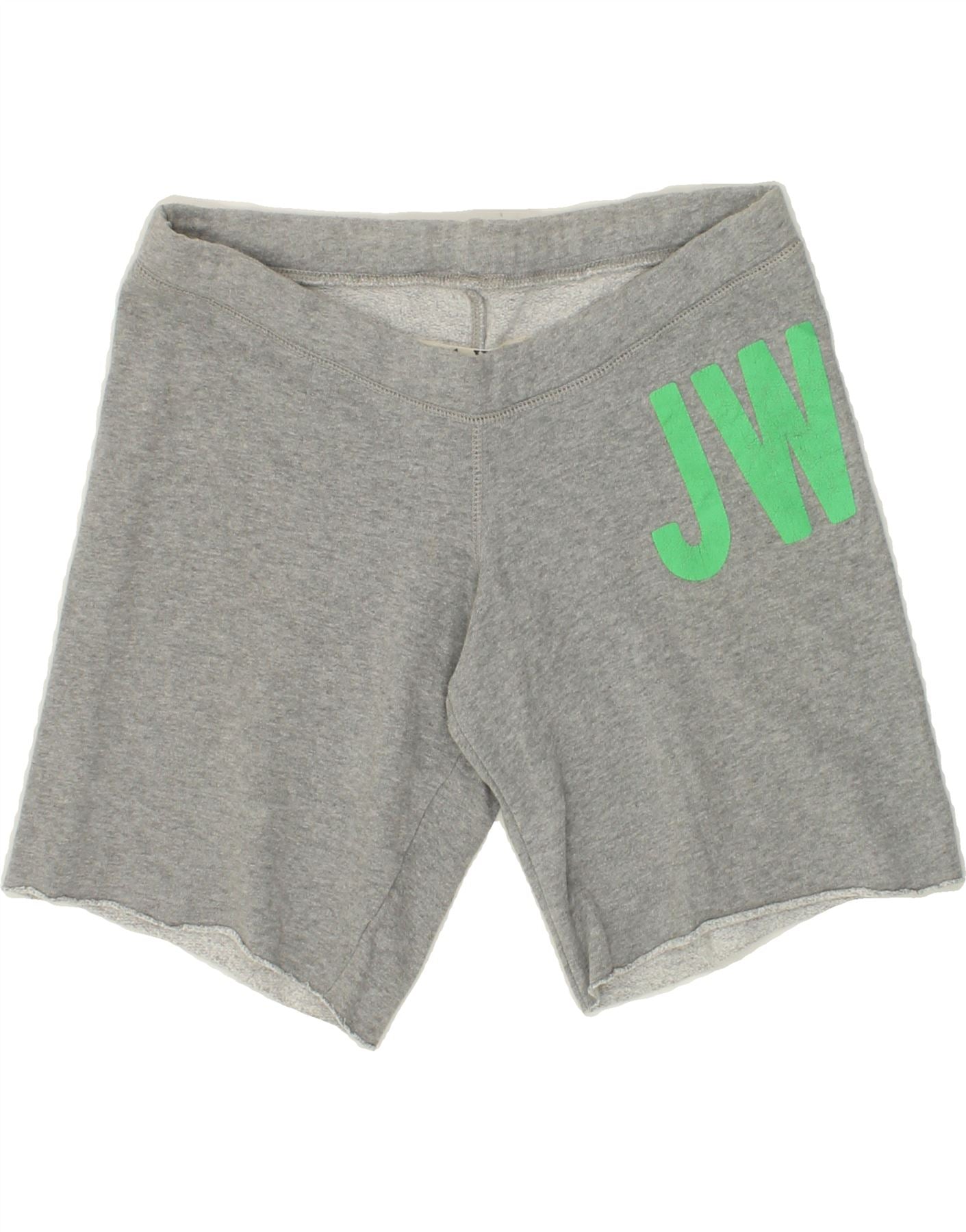 image of JACK WILLS Womens Graphic Sport Shorts UK 8 Small Grey Cotton