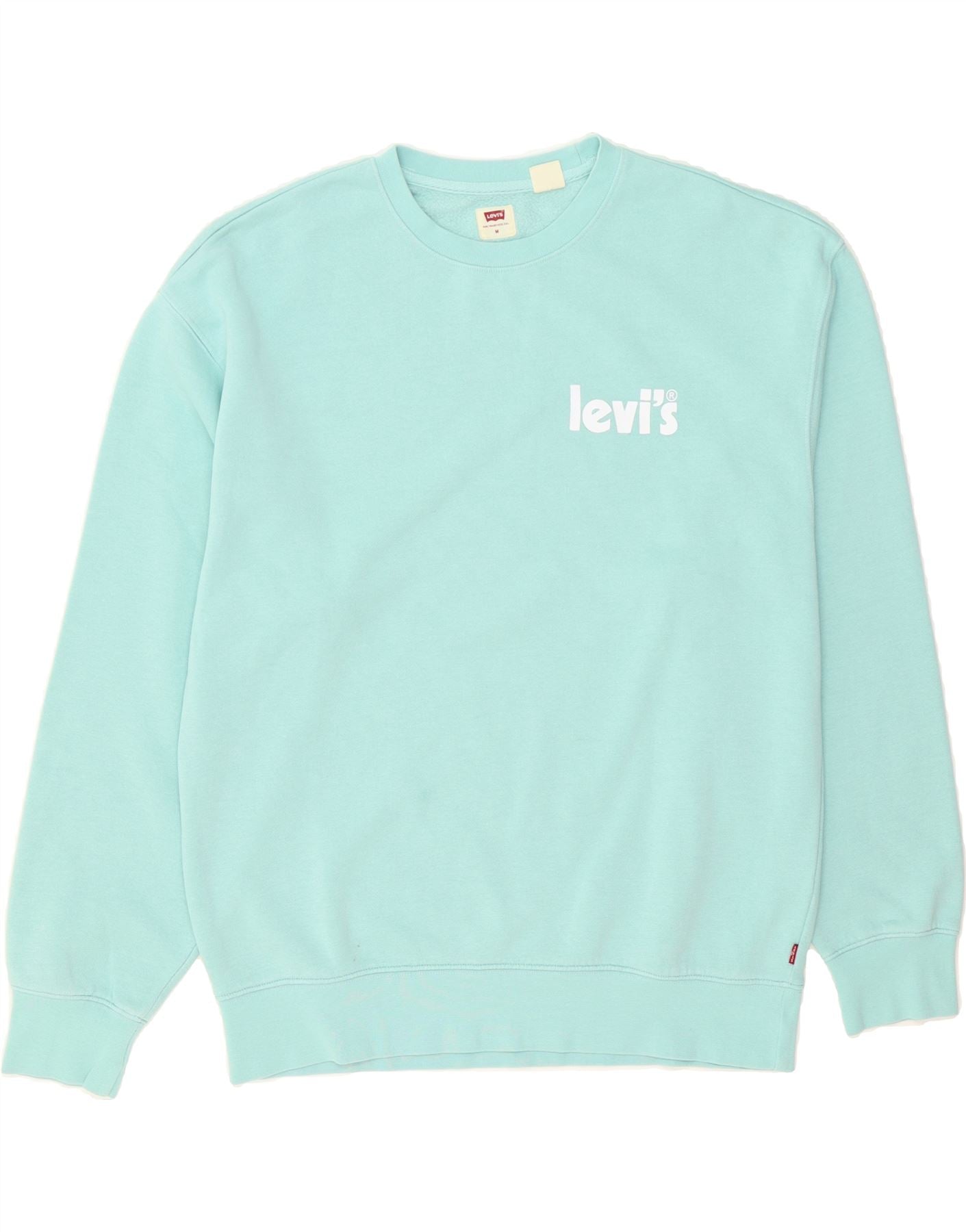 image of LEVI'S Mens Graphic Sweatshirt Jumper Medium Blue Cotton