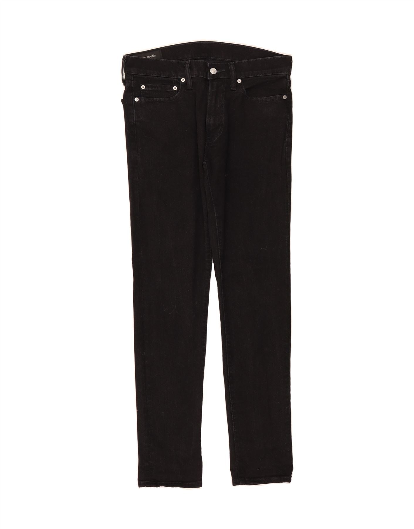 image of ABERCROMBIE & FITCH Mens Super Skinny Jeans W32 L32 Black Cotton