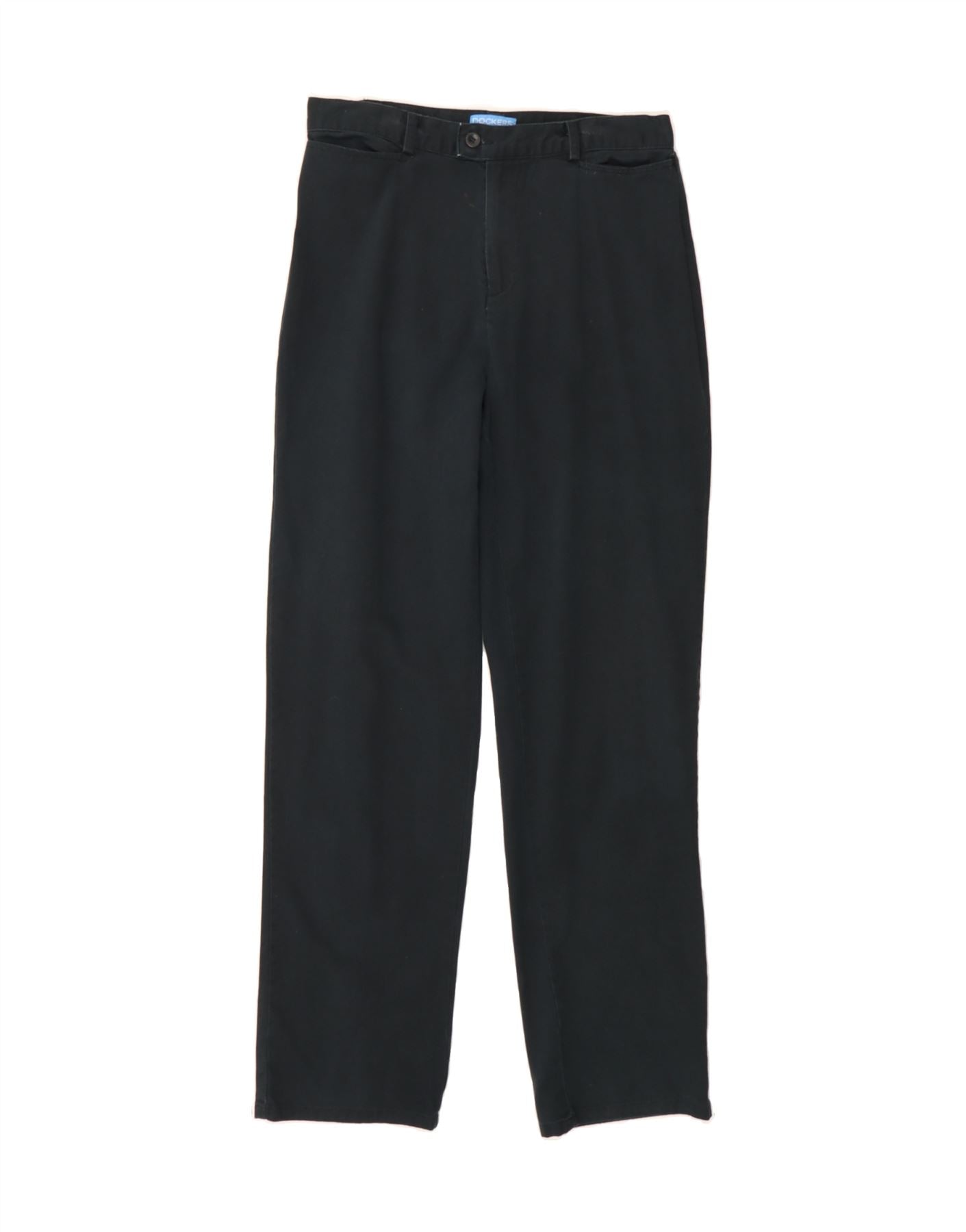 image of DOCKERS Womens High Waist Suit Trousers US 10 Large W28 L30 Black Cotton