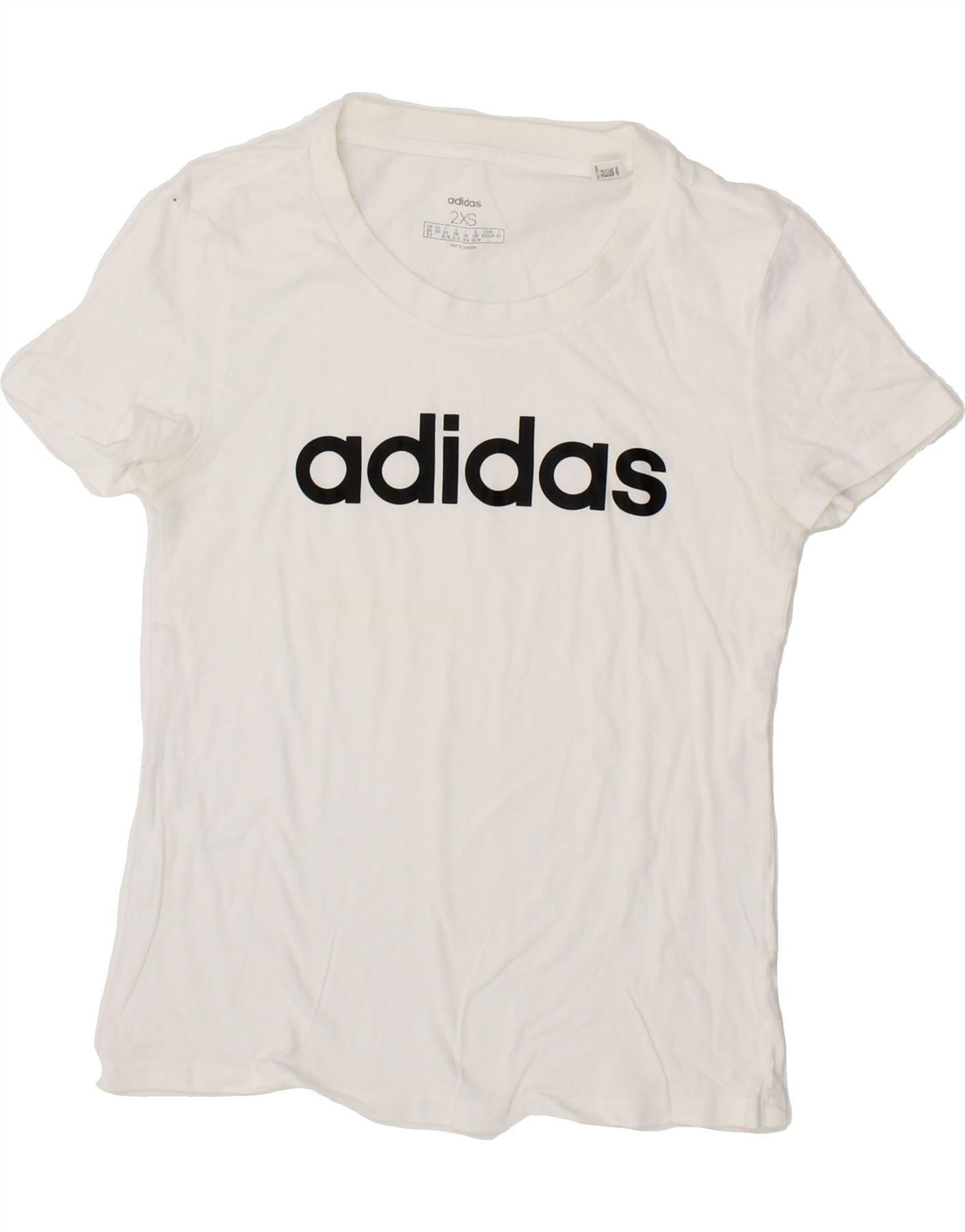 image of ADIDAS Womens Graphic T-Shirt Top UK 0/2 2XS White