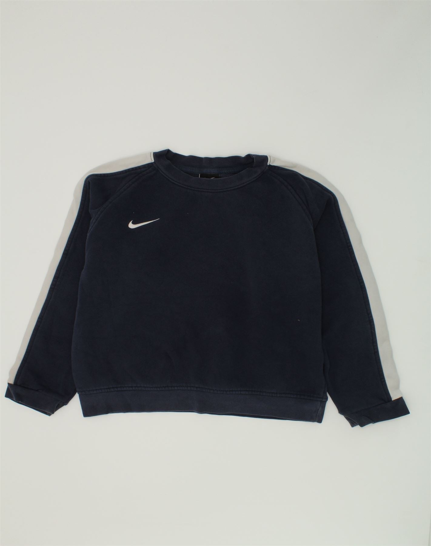 image of NIKE Boys Sweatshirt Jumper 8-9 Years Small Navy Blue Cotton