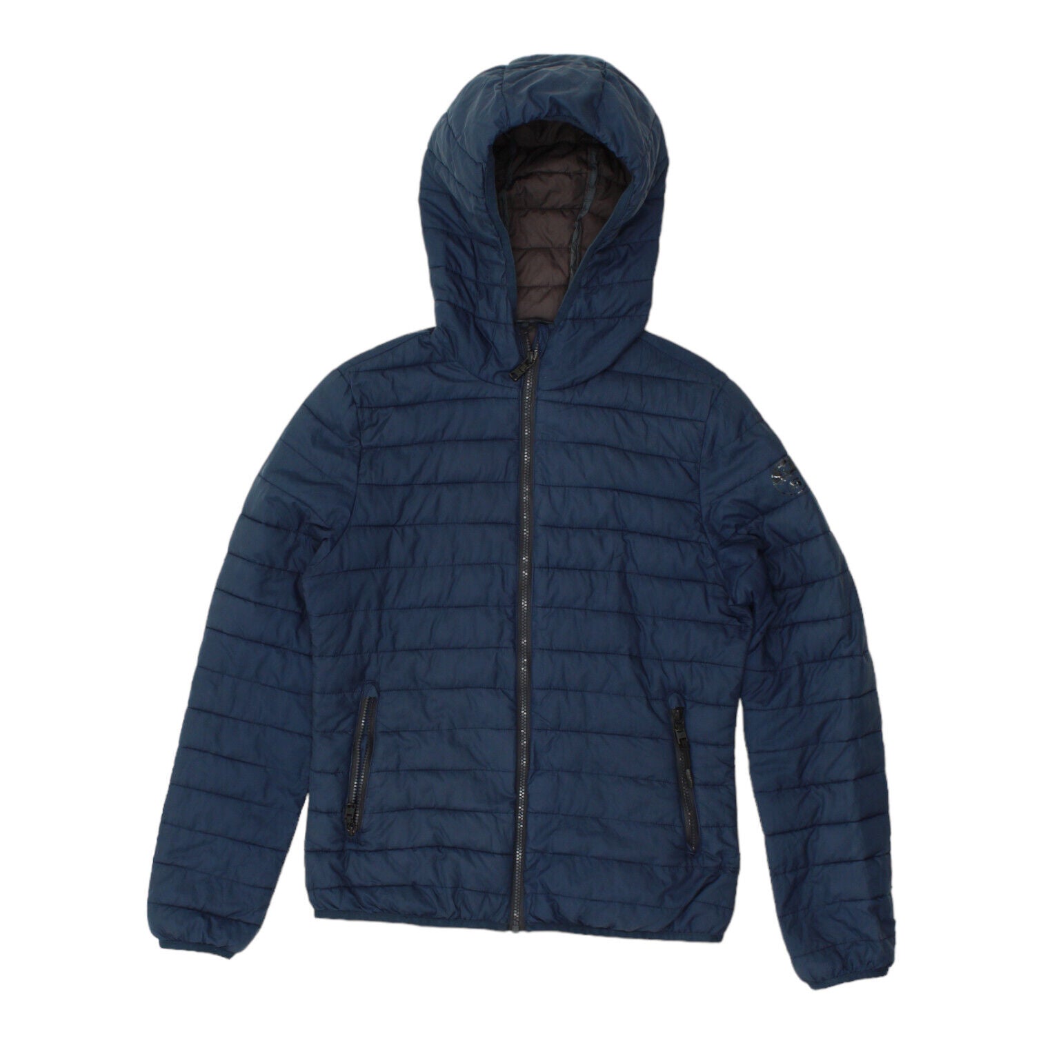 image of North Sails Mens Navy Hooded Puffer Jacket | Vintage High End Designer Padded