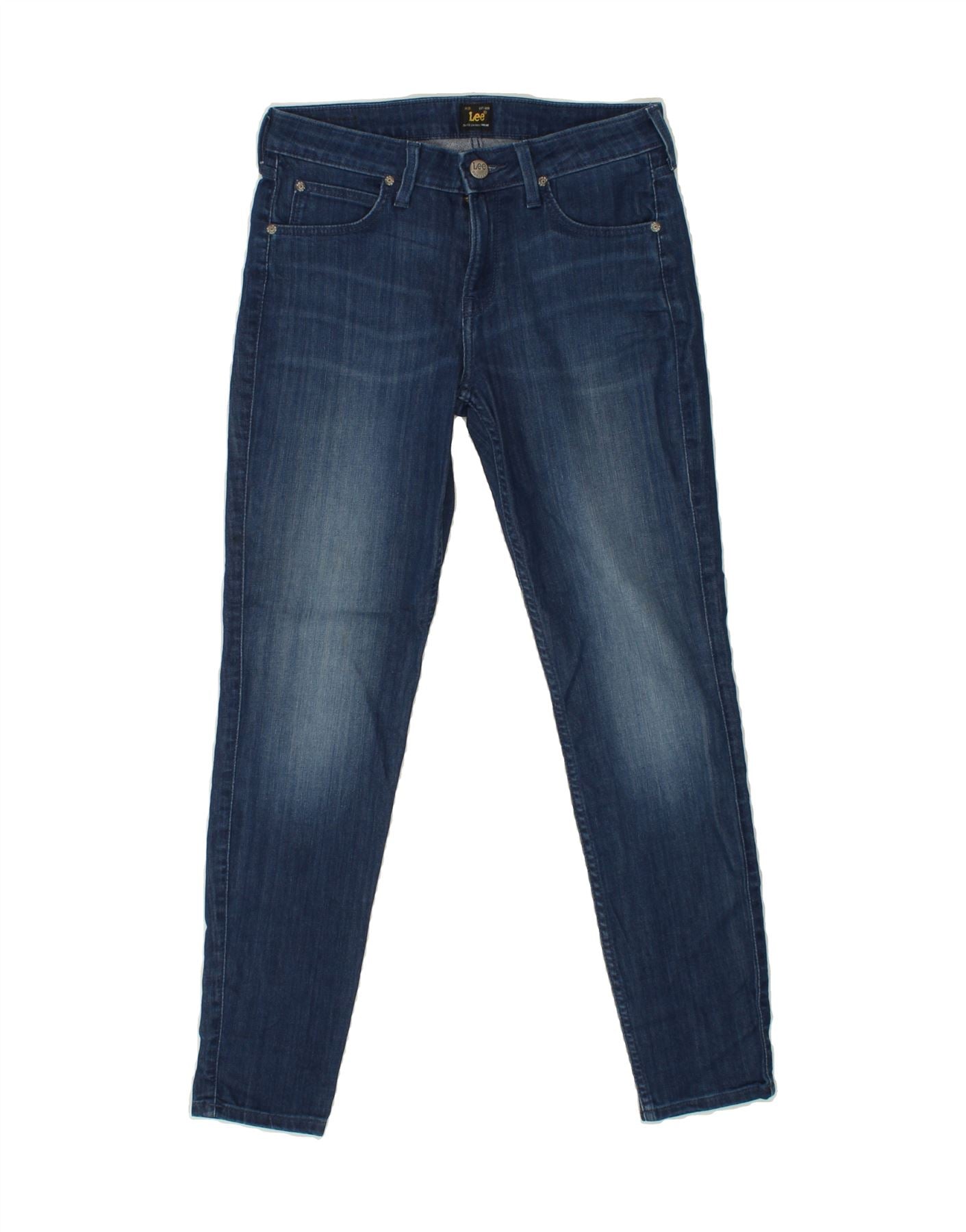 image of LEE Womens Skinny Jeans W29 L31 Navy Blue Cotton