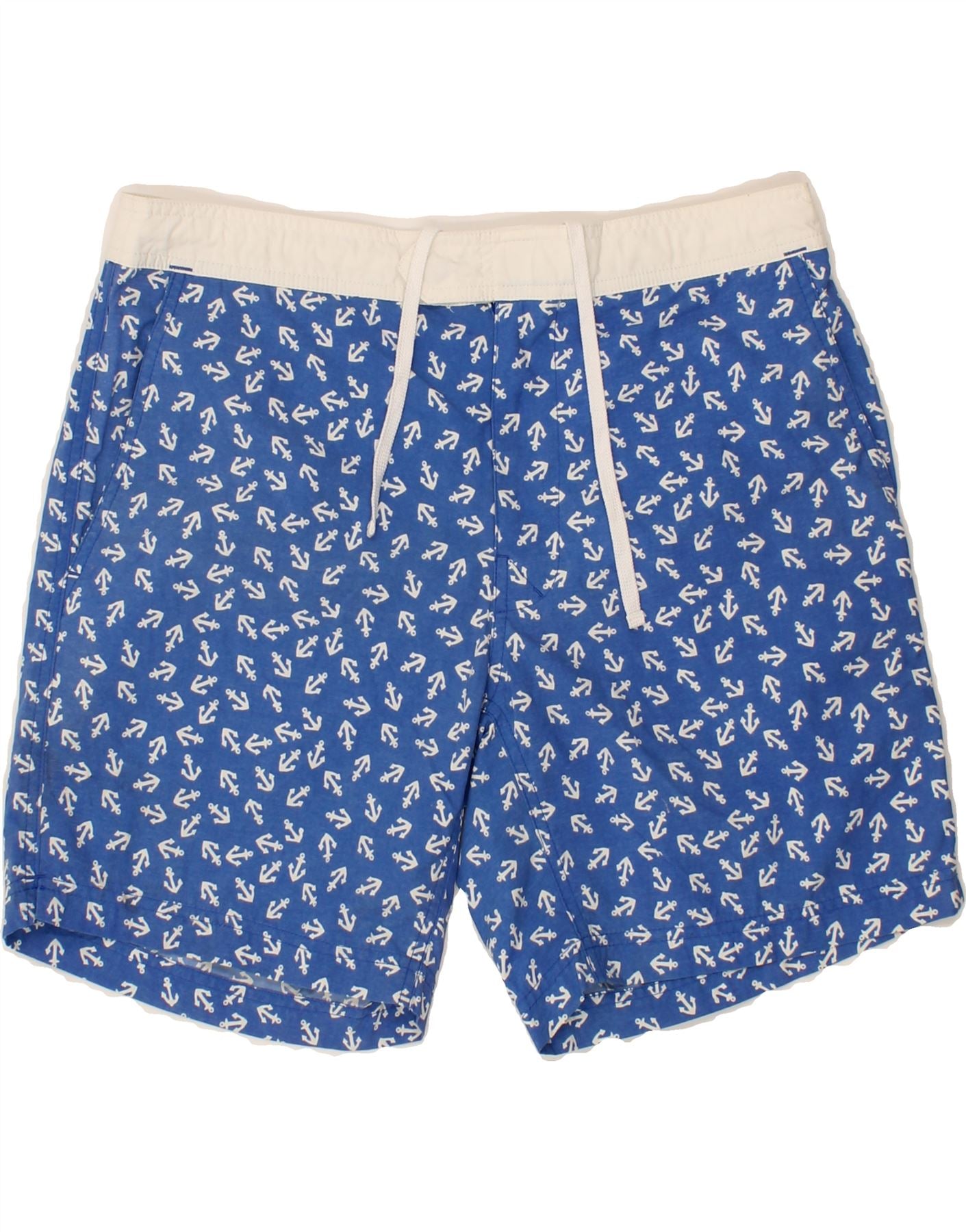 image of J. CREW Mens Abstract Pattern Swimwear Medium Blue Nylon