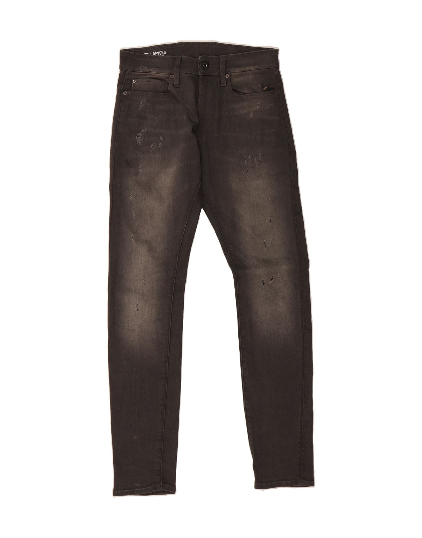 image of G-STAR Womens Revend Distressed Skinny Jeans W27 L32  Grey Cotton