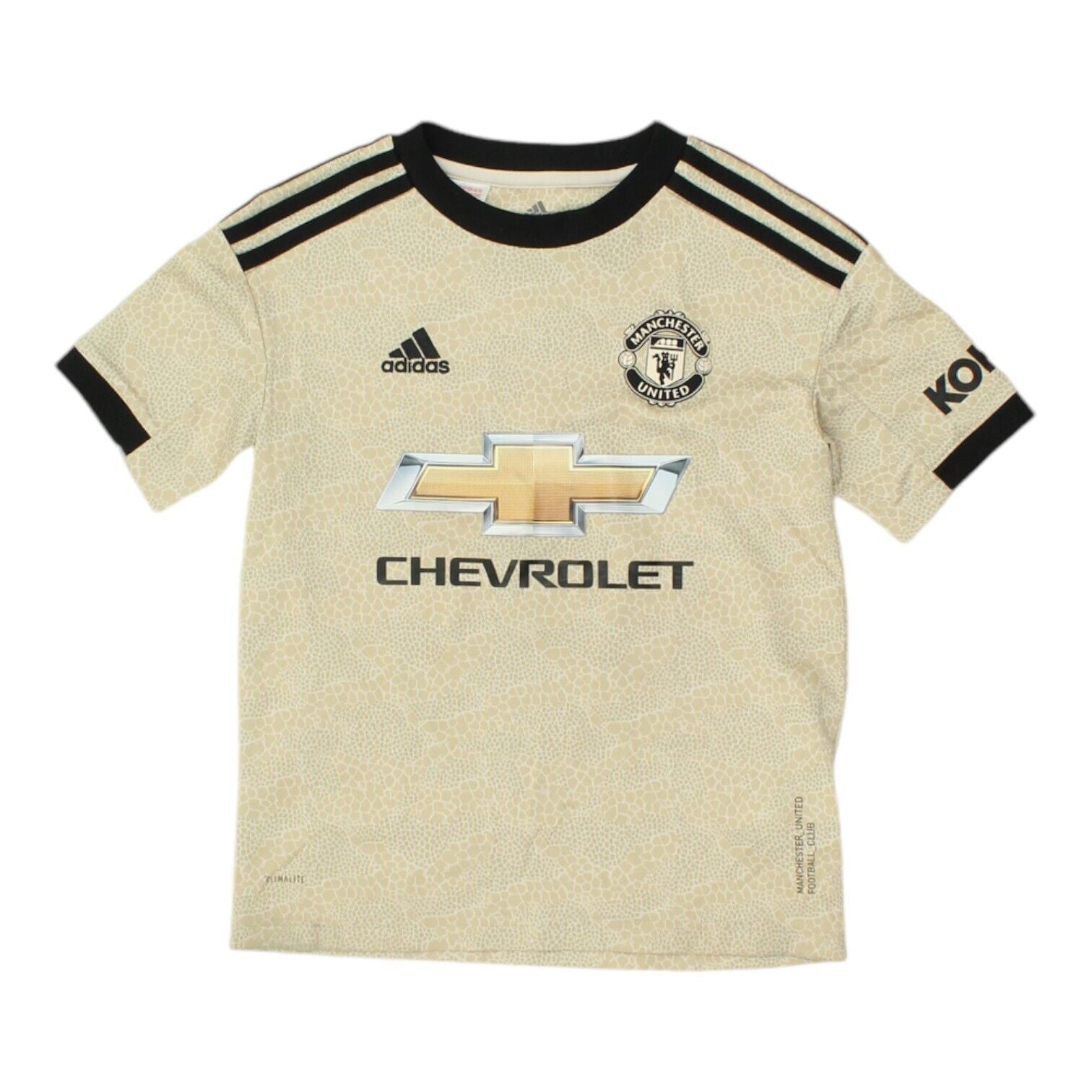 image of Manchester United 19/20 Kids Beige Adidas Away Shirt | Football Boys Girls VTG