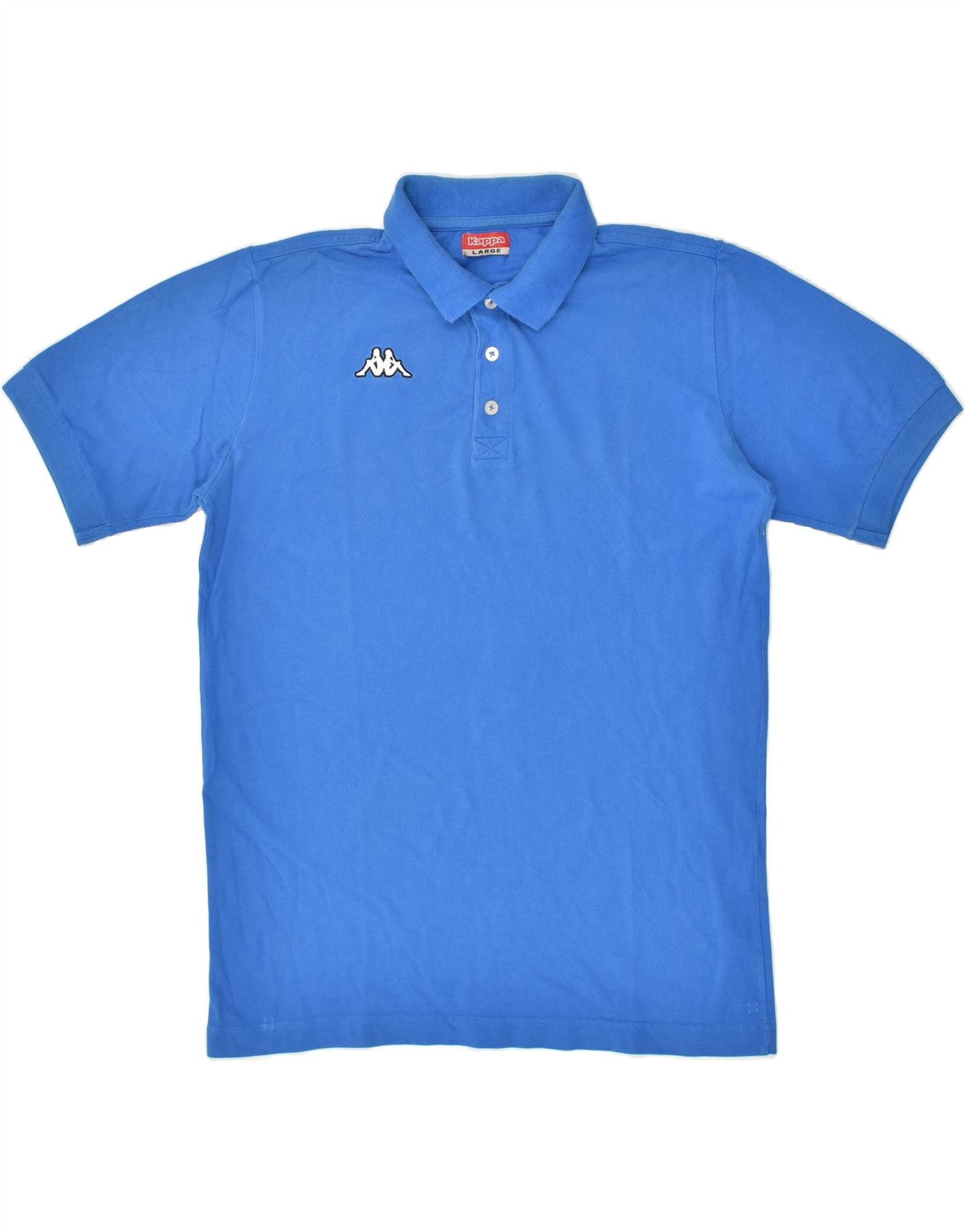 Image of KAPPA Mens Polo Shirt Large Blue Cotton