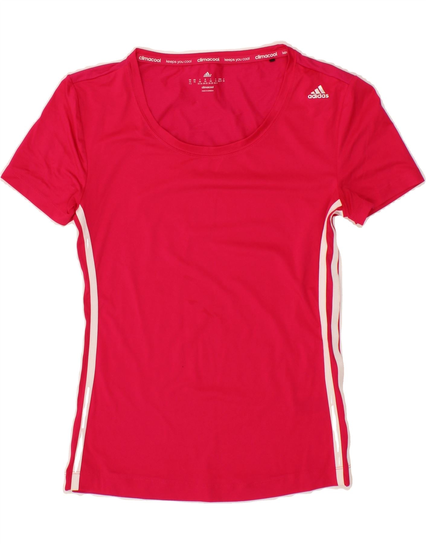 image of ADIDAS Womens Climacool T-Shirt Top UK 4/6 XS Pink Polyester