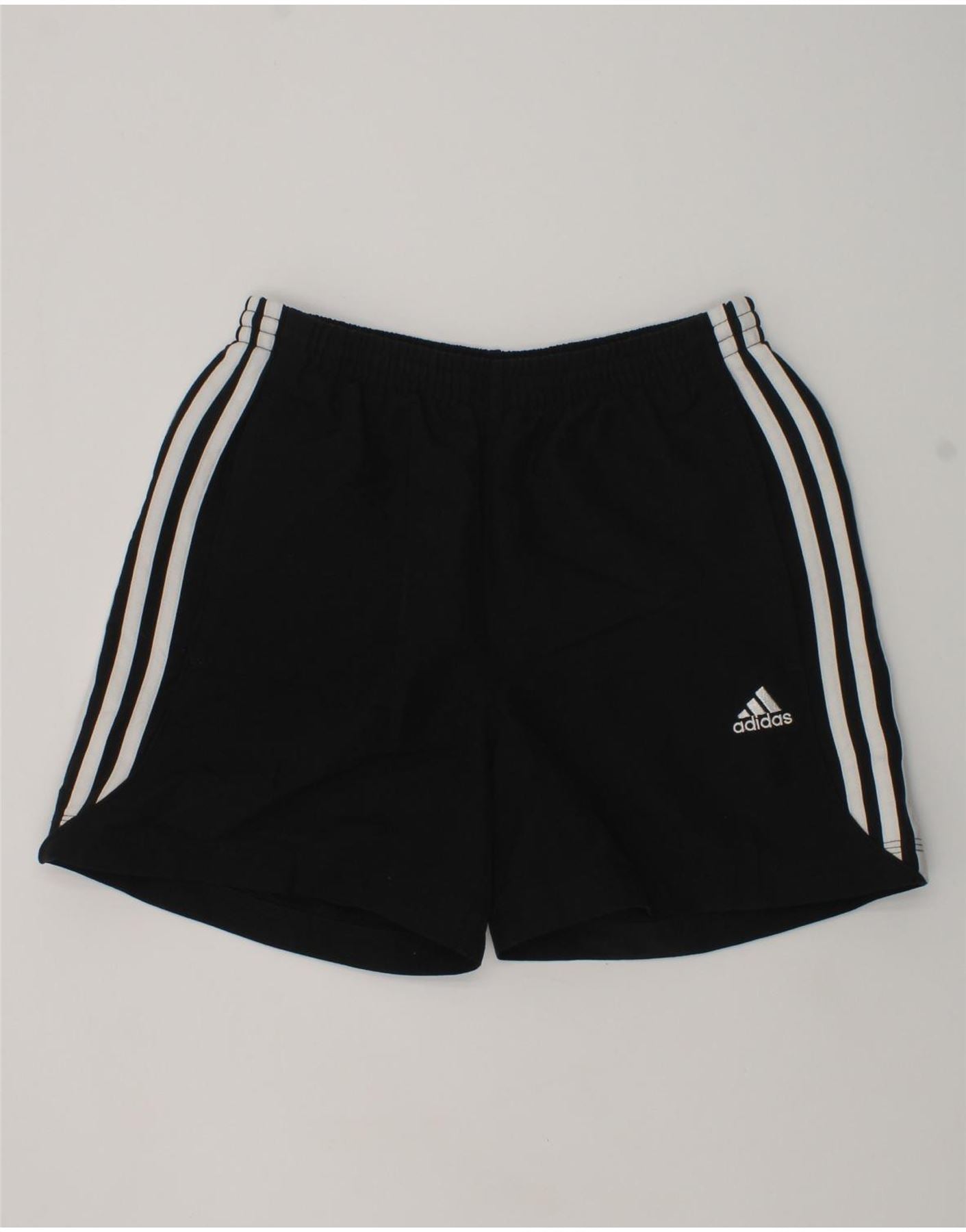 ADIDAS Boys Climalite Sport Shorts 11-12 Years Black Polyester