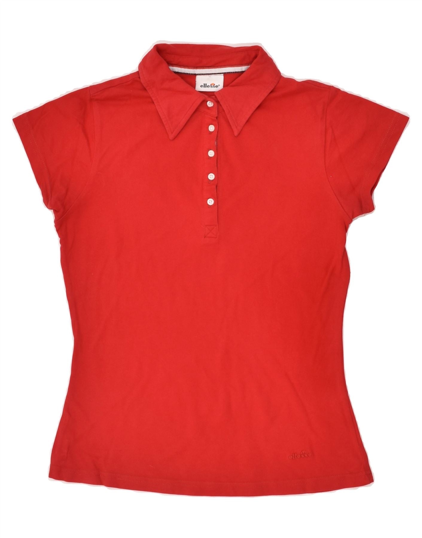 image of ELLESSE Womens Polo Shirt UK 14 Large Red Cotton