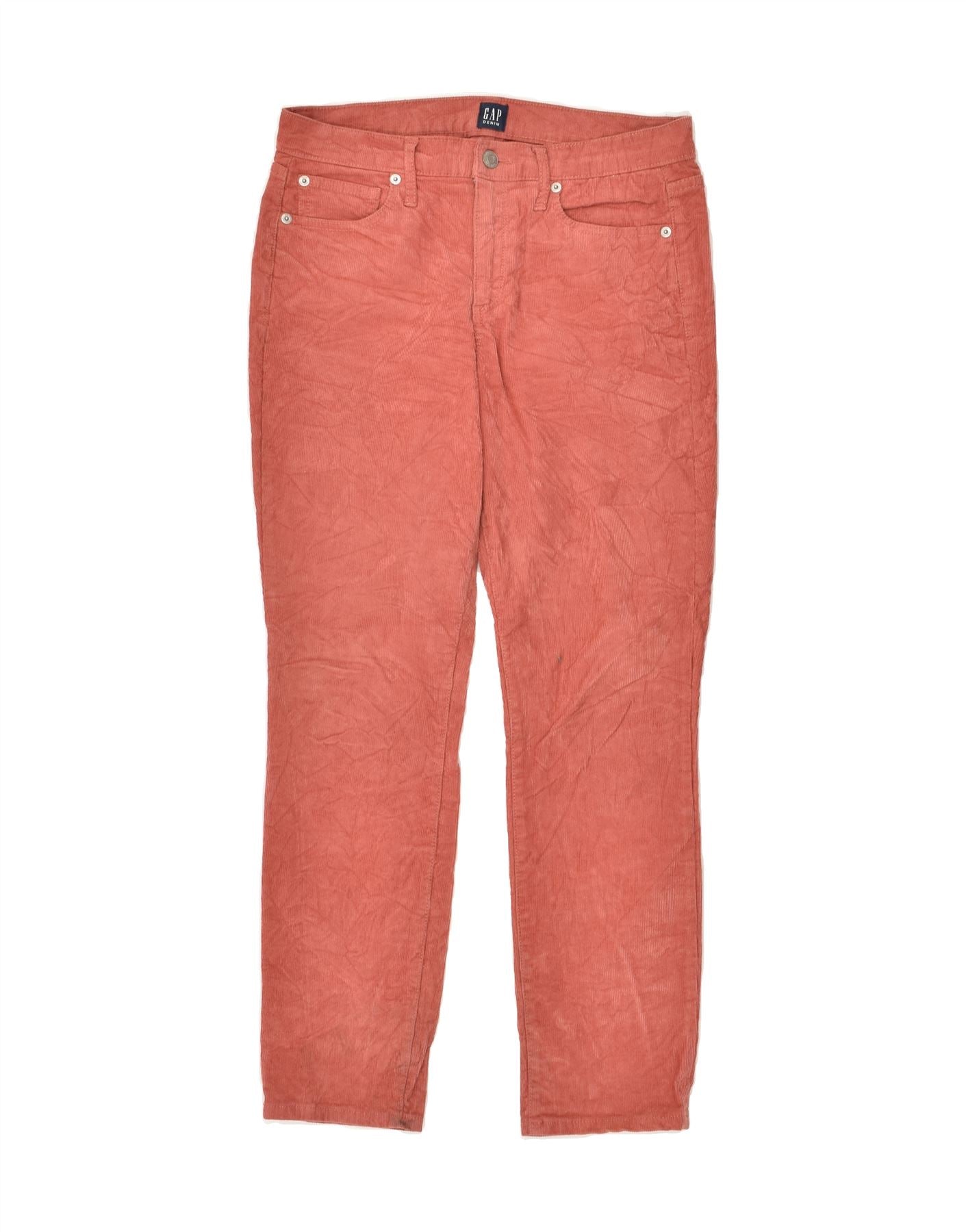 image of GAP Womens Slim Fit Chino Trousers W36 L26  Orange Cotton