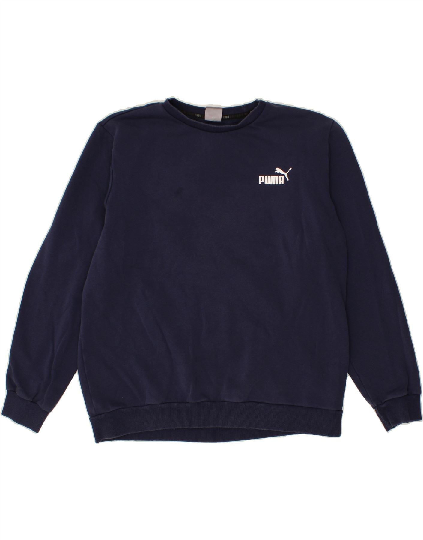 Image of PUMA Mens Sweatshirt Jumper XL Navy Blue Cotton