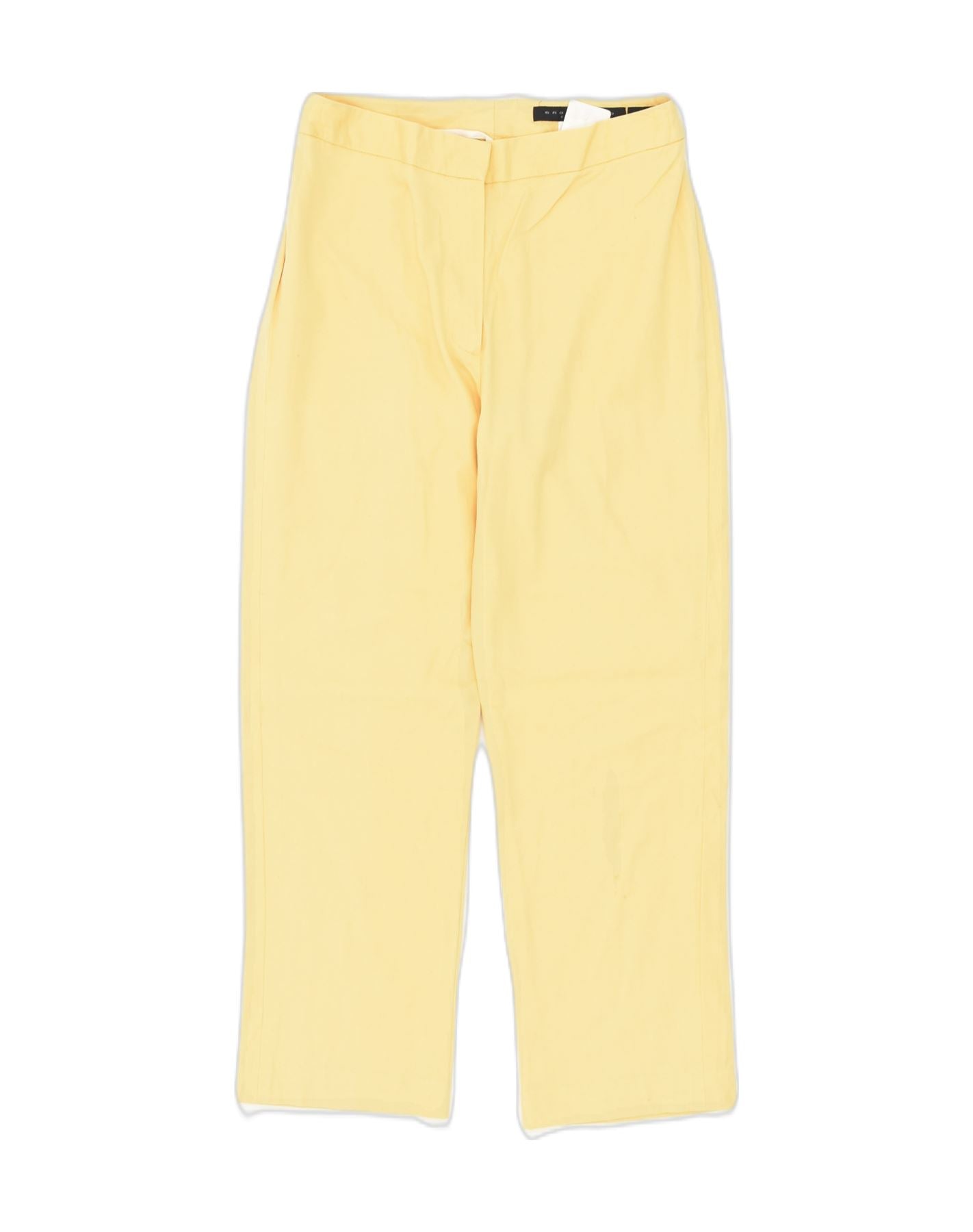 image of BROOKSFIELD Womens Straight Capri Trousers IT 40 Small W22 L23 Yellow