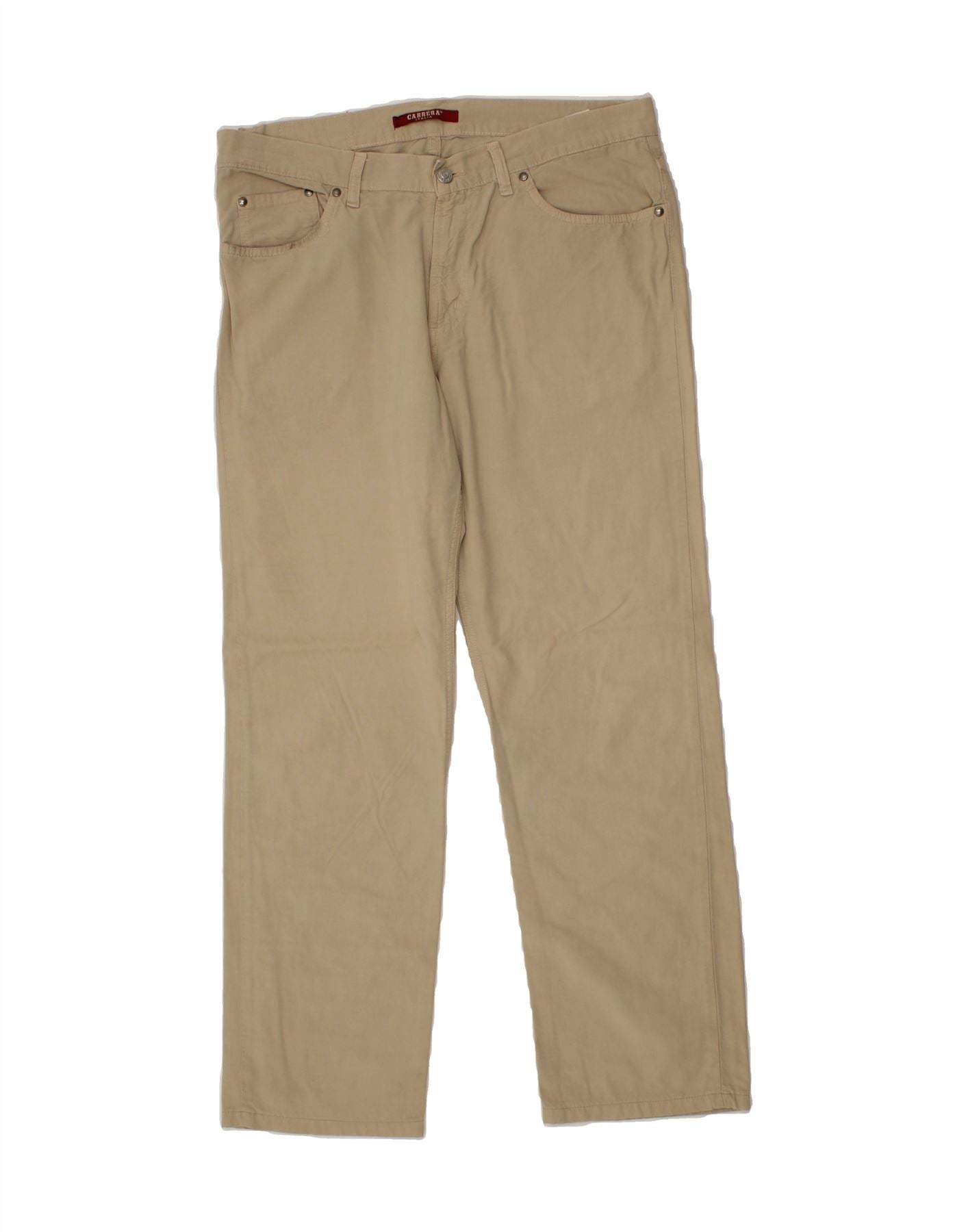 image of CARRERA Mens 700 Straight Casual Trousers  W36 L30 Beige Cotton