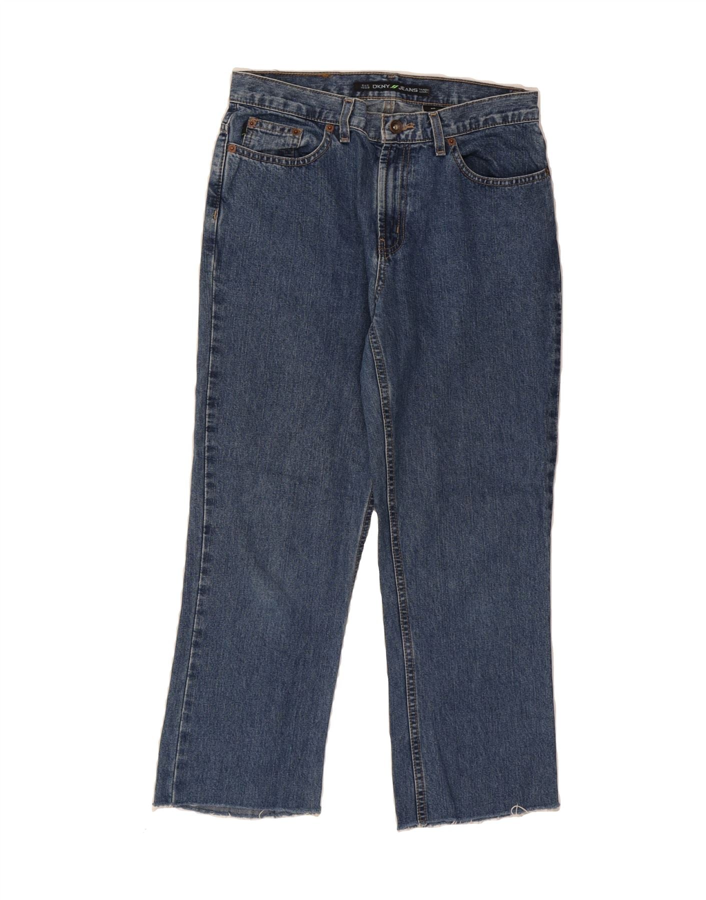 image of DKNY Womens Crop Straight Jeans US 6 Medium W30 L25 Blue Cotton