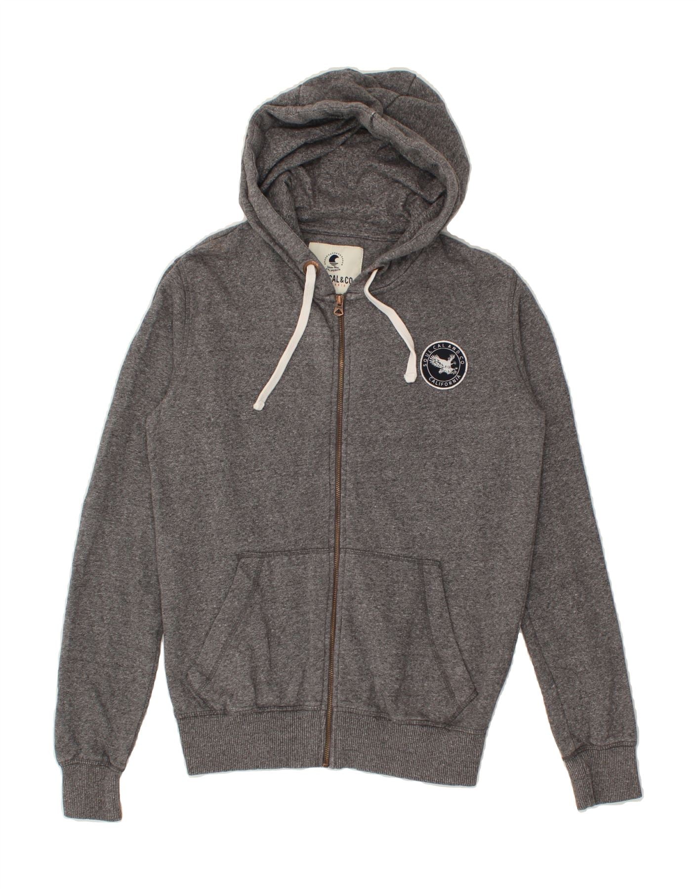 image of SOULCAL&CO Mens Zip Hoodie Sweater Medium Grey Cotton