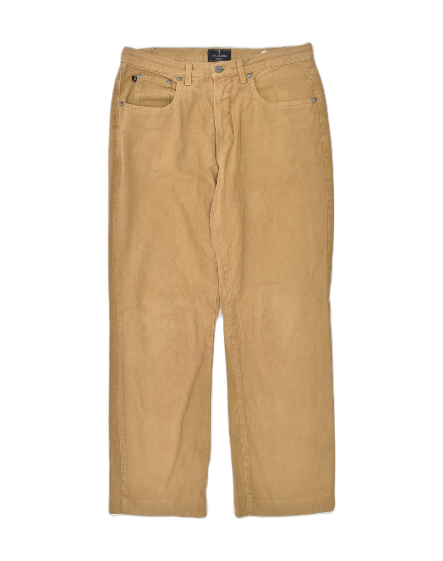 image of TRUSSARDI Mens Straight Jeans W34 L29 Brown Cotton