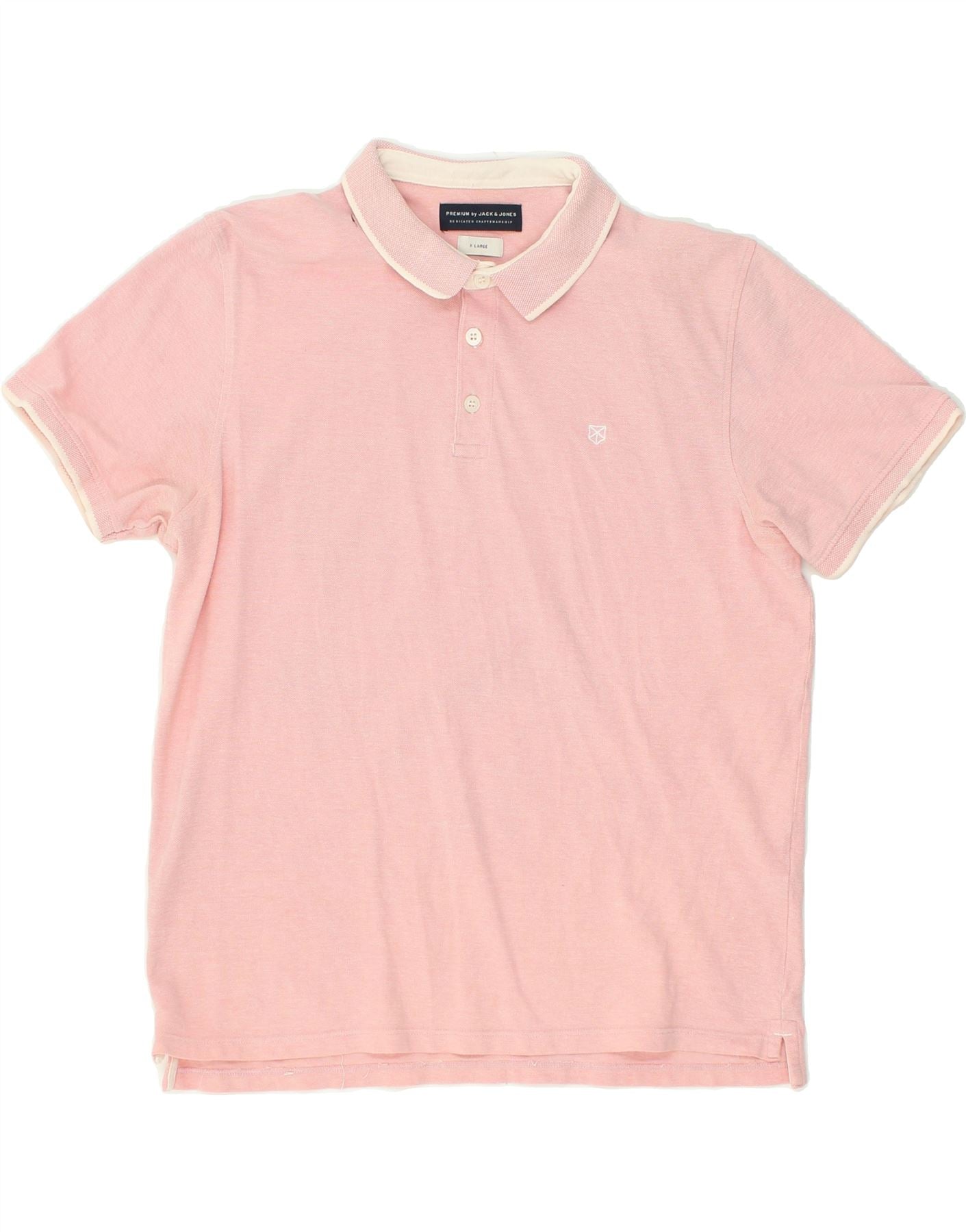 image of JACK & JONES Mens Premium Polo Shirt XL Pink