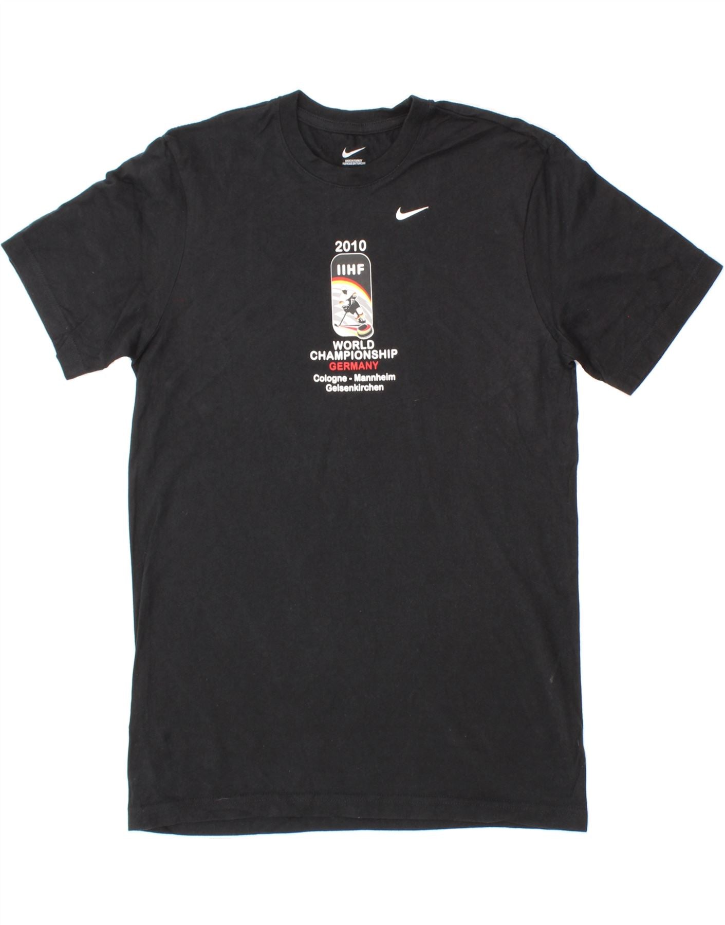 image of NIKE Mens Graphic T-Shirt Top UK 38/40 Medium Black